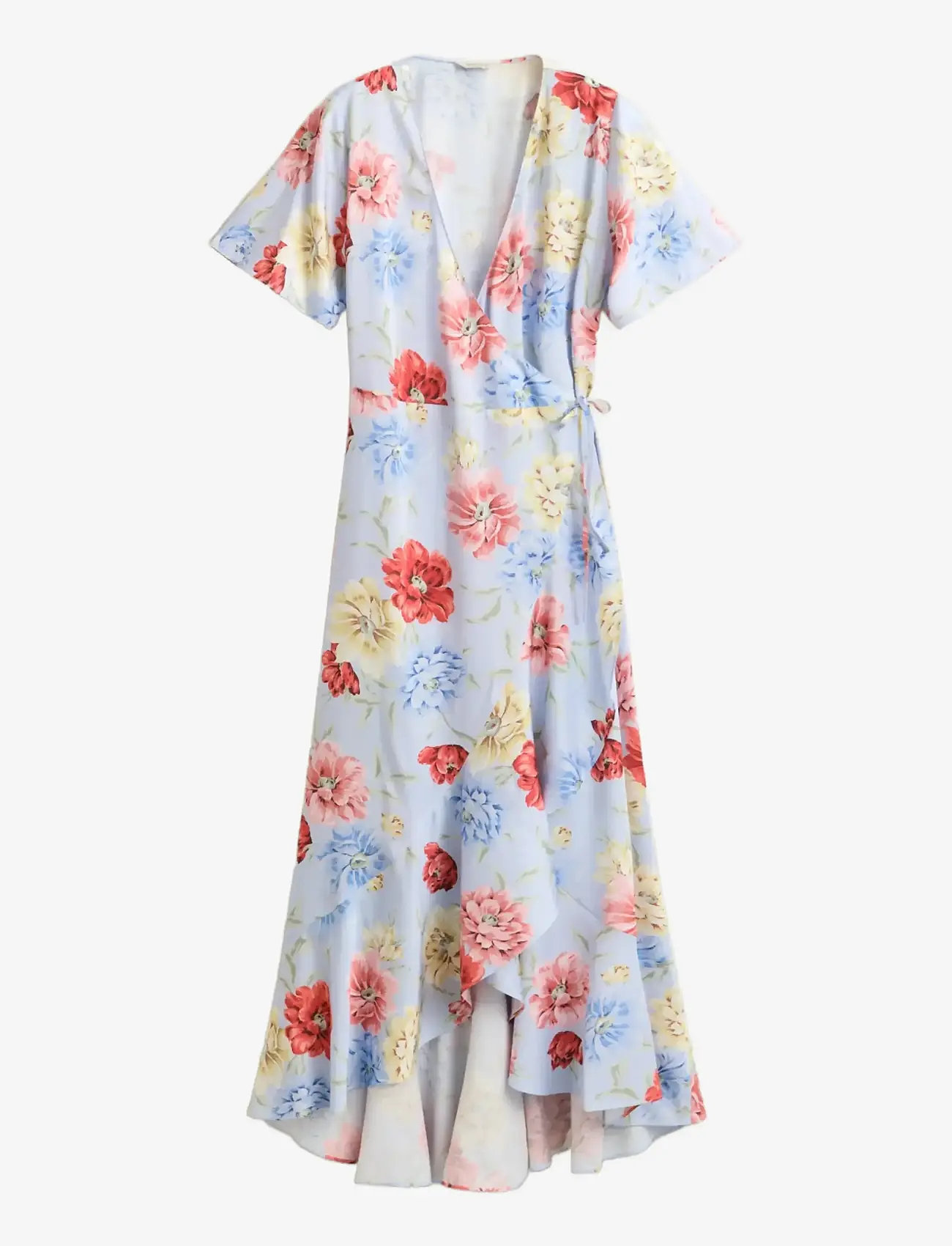 GANT - FLORAL PRINT WRAP SS FRILL DRESS - sommerkleider - light blue - 0