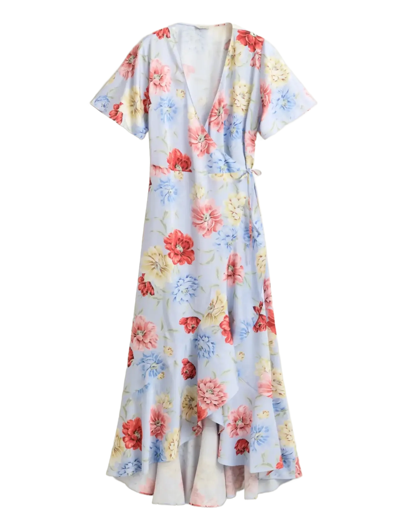 Gant FLORAL PRINT WRAP SS FRILL DRESS - Klänningar - LIGHT BLUE / multi