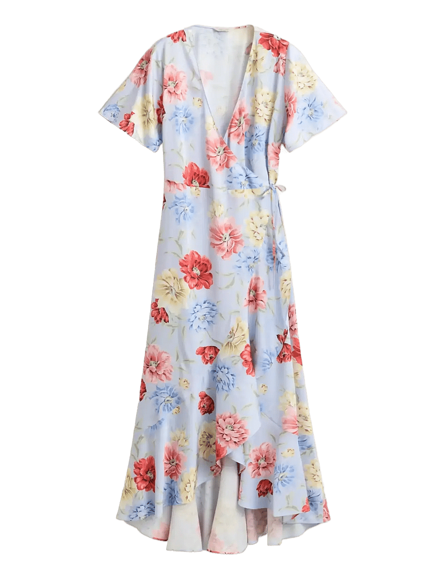 Gant - FLORAL PRINT WRAP SS FRILL DRESS - sommerkjoler - light blue - 1