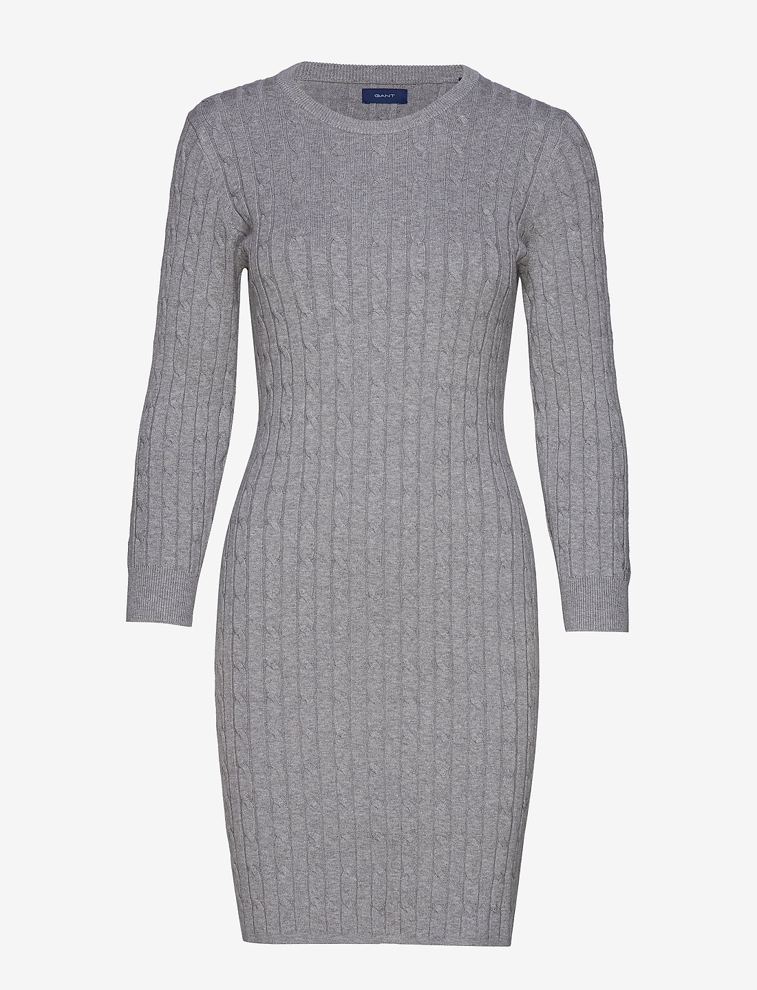GANT Stretch Cotton Cable Dress Midi dresses Boozt