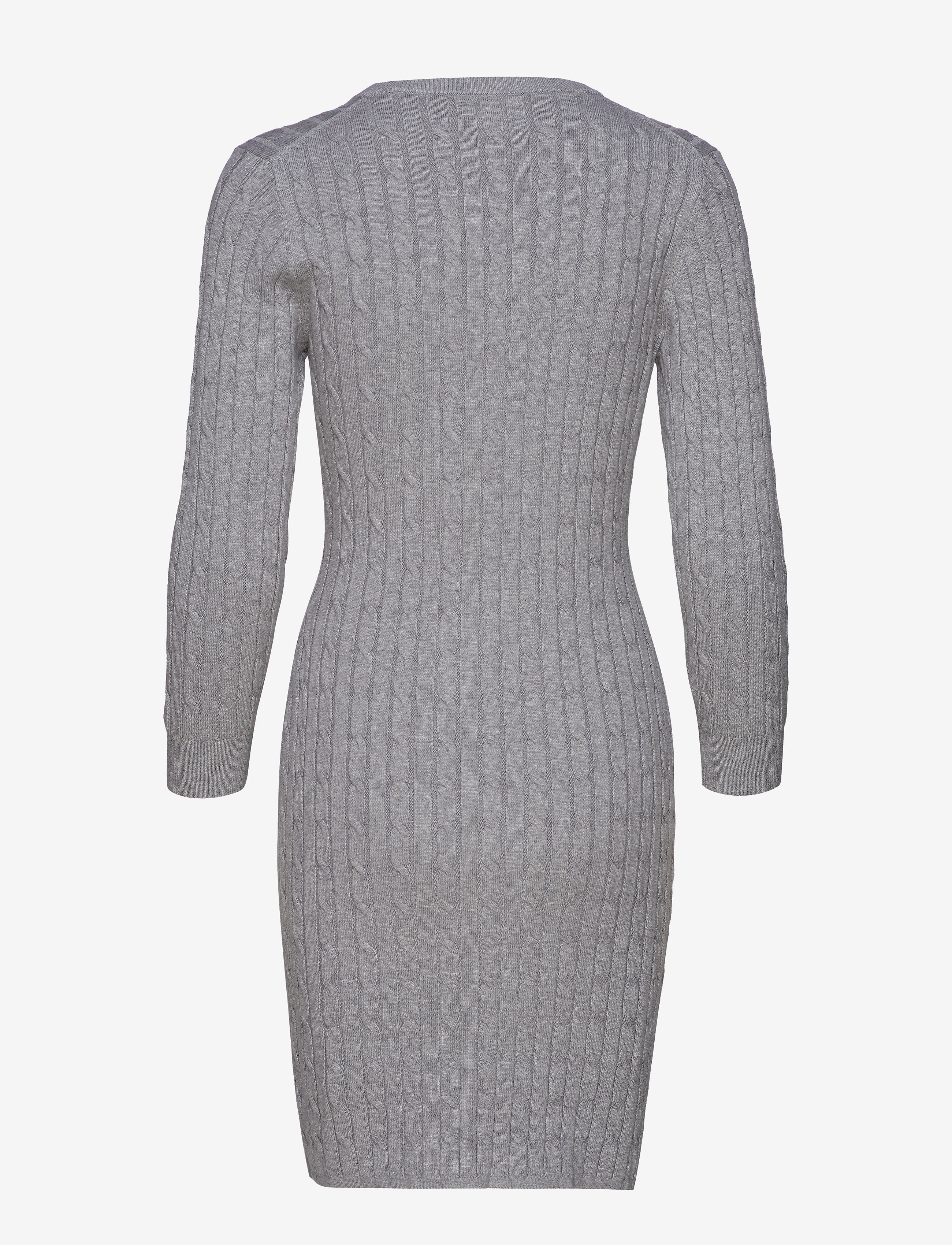 GANT - STRETCH COTTON CABLE DRESS - grey melange - 1