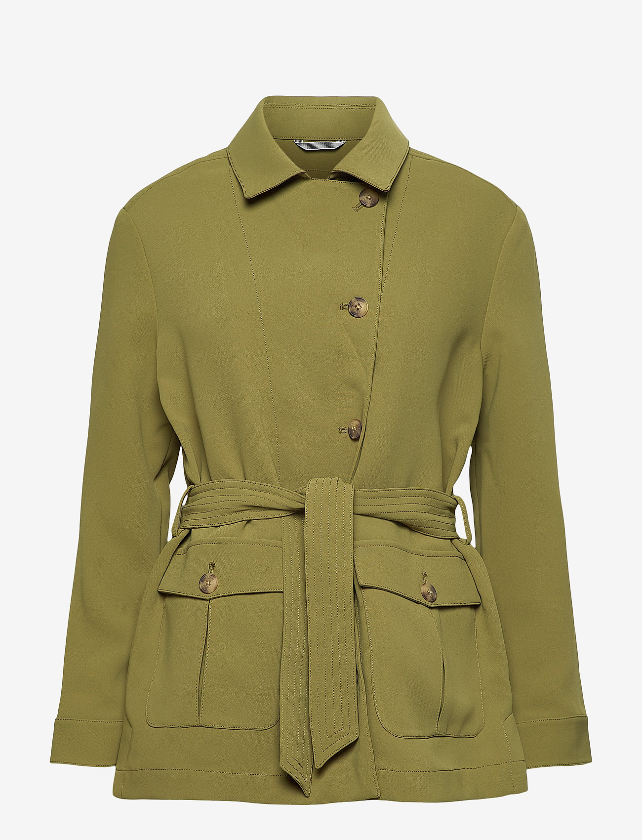 GANT - D1. FLUID BELTED JACKET - olive green - 1