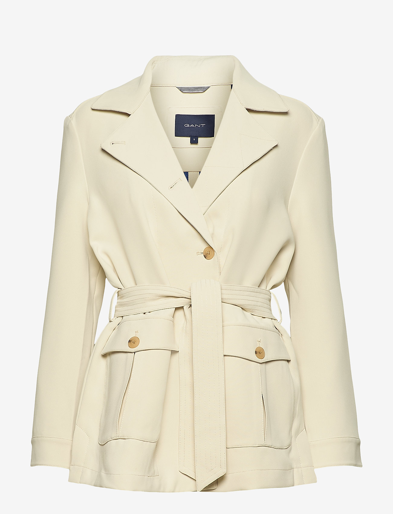 D1. FLUID BELTED JACKET - PUTTY