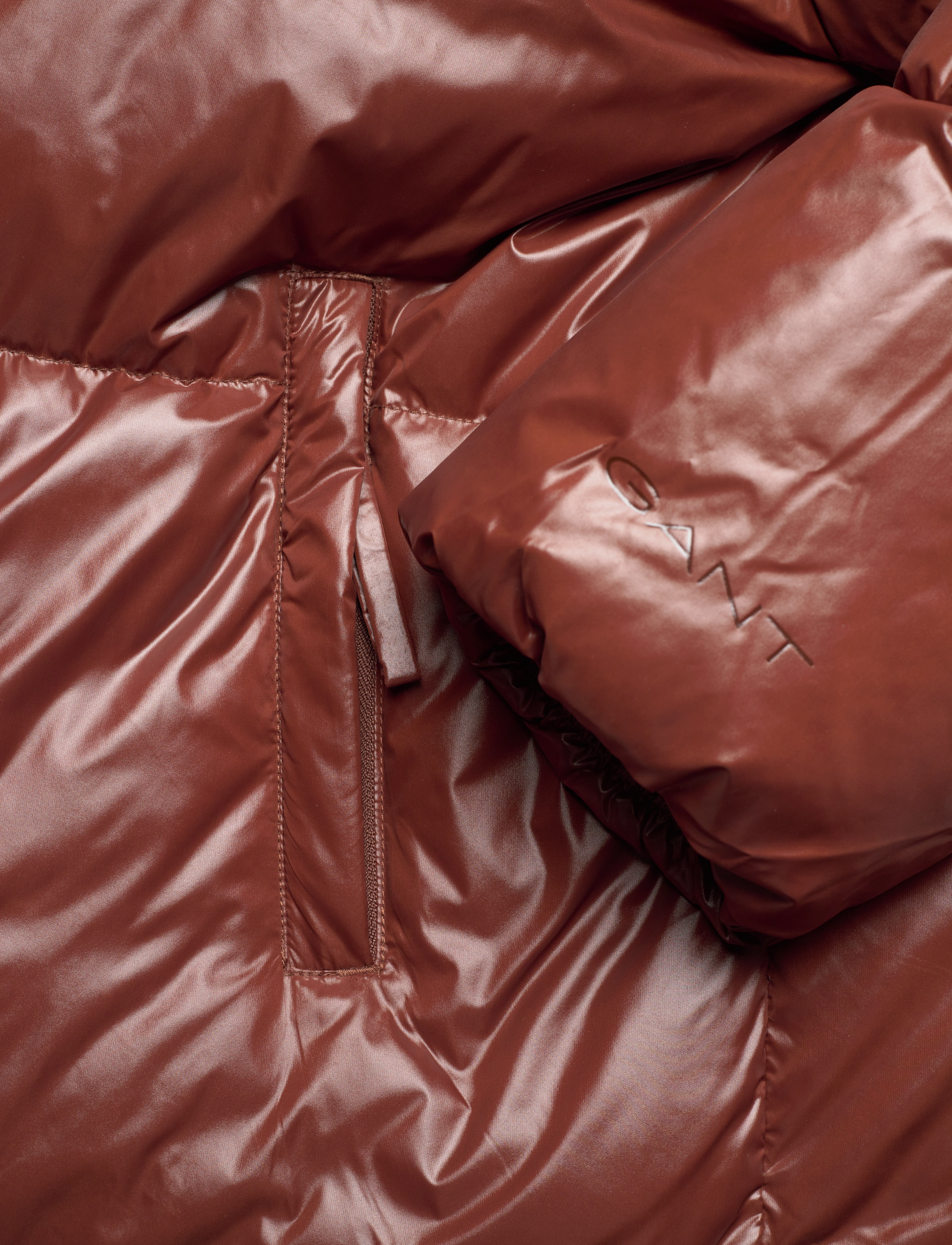 GANT - D1. CROPPED DOWN JACKET - cocoa bean - 5