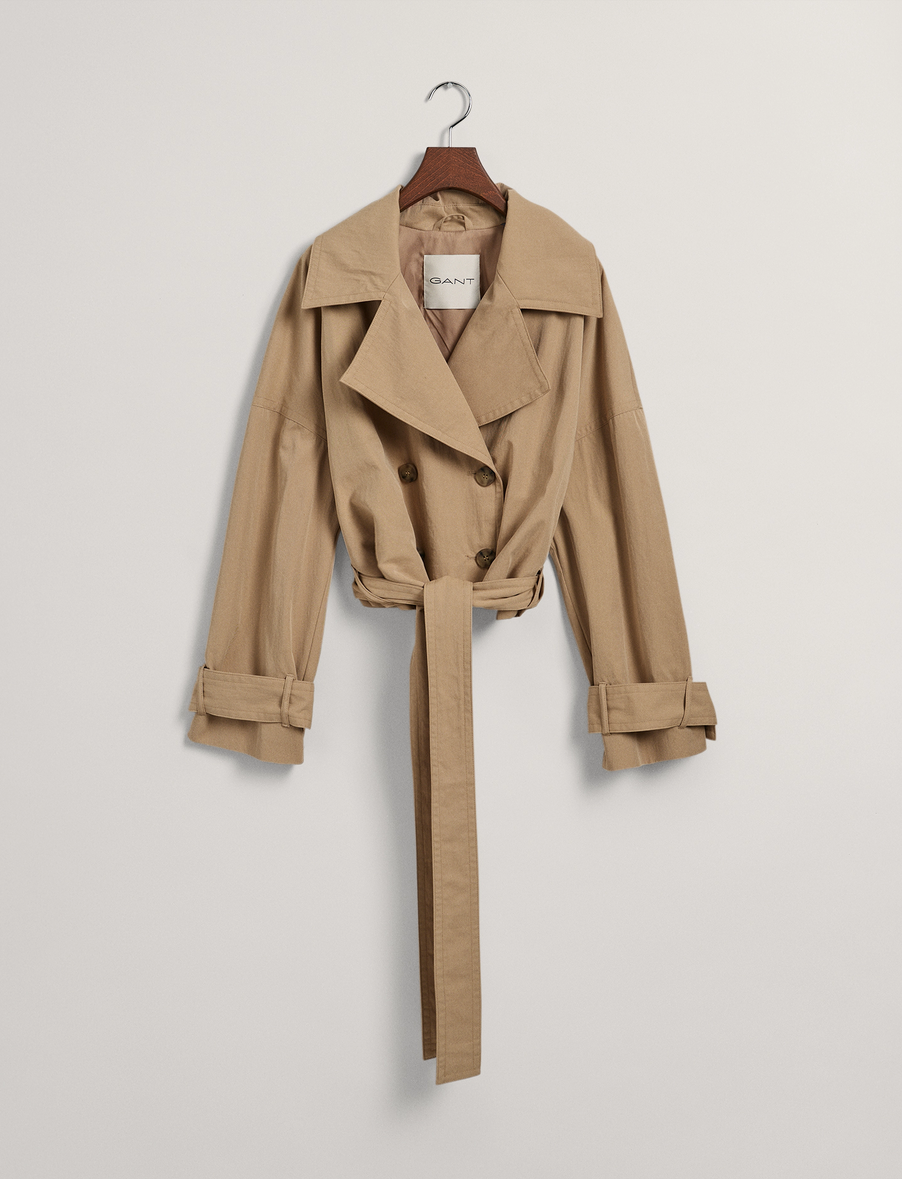 GANT - CROPPED TRENCH JACKET - dark khaki - 4
