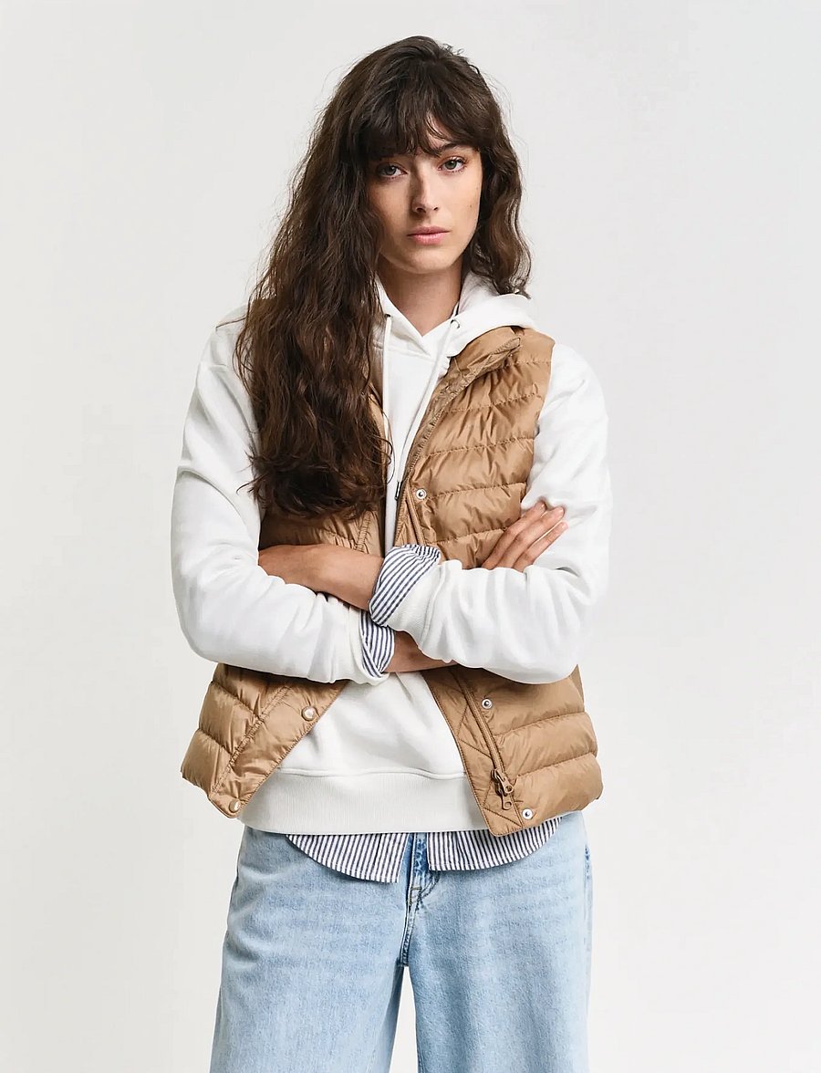 Gant - LIGHT DOWN VEST - steppwesten - warm khaki - 0