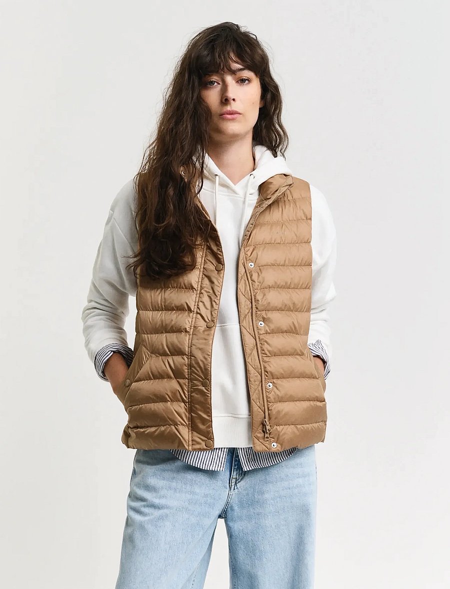 Gant - LIGHT DOWN VEST - steppwesten - warm khaki - 3