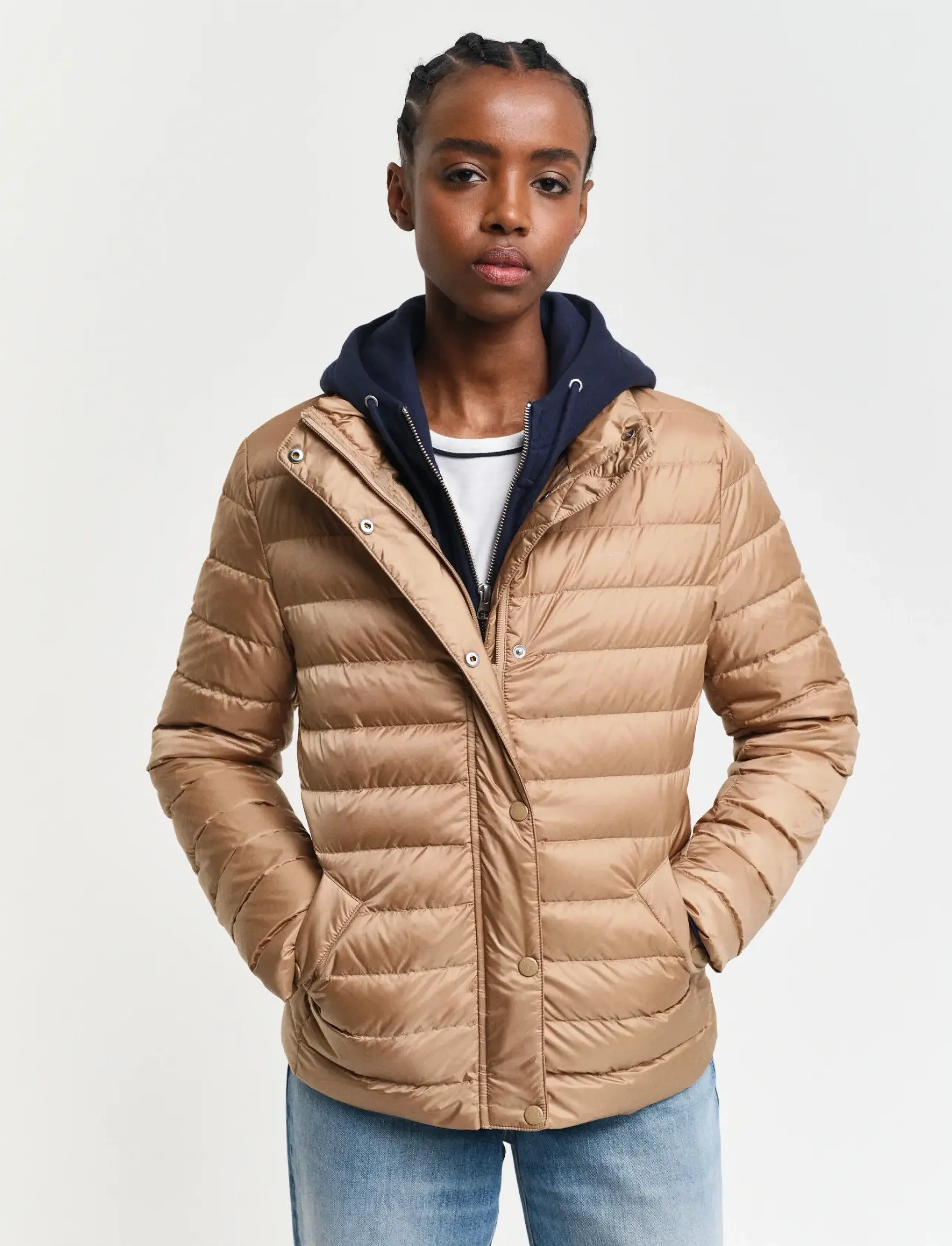 Gant Light Down Jacket, XL, Jackets, Beige - Padded Frauen