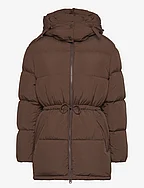 MID LENGTH DOWN JACKET - RICH BROWN