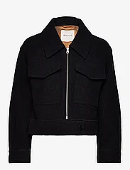 GANT - BOUCLE ZIP JACKET - vakarėlių drabužiai išparduotuvių kainomis - ebony black - 0