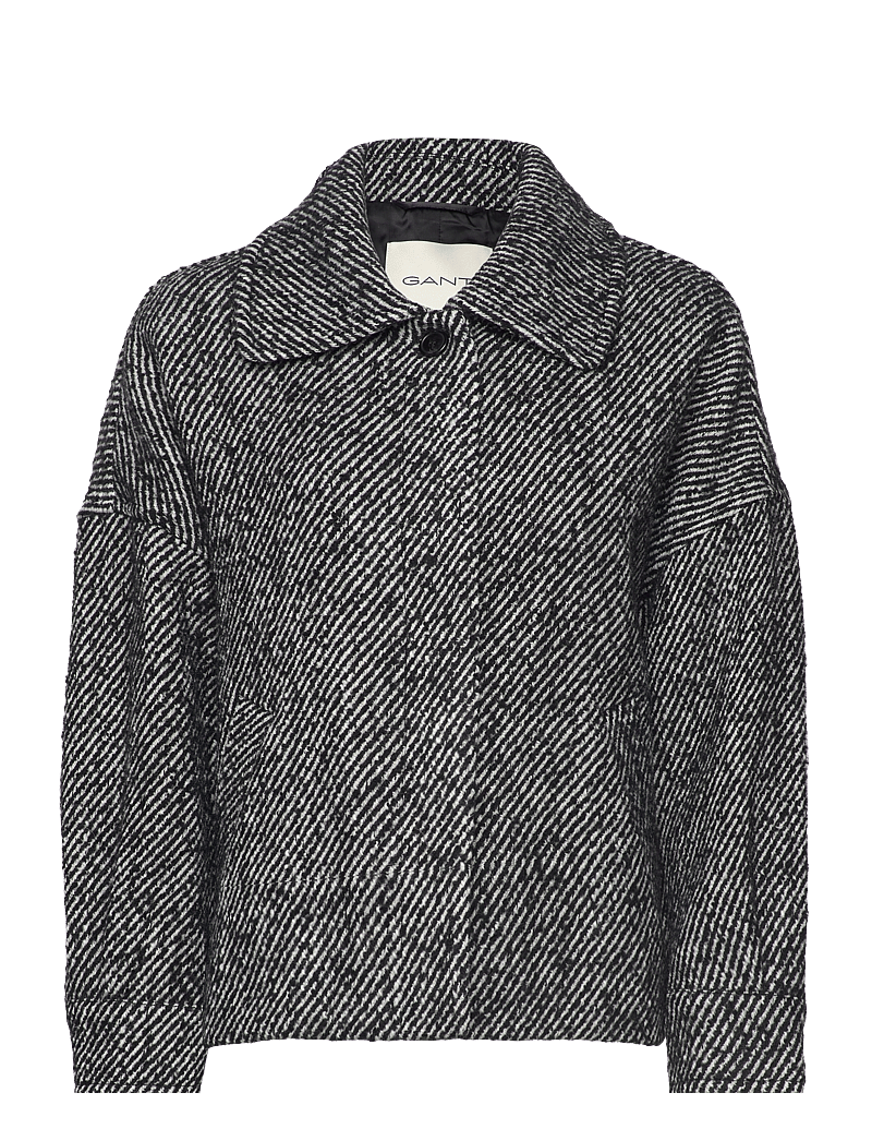 GANT - PATTERN CROPPED WOOL JACKET - wolljacken - charcoal melange - 1