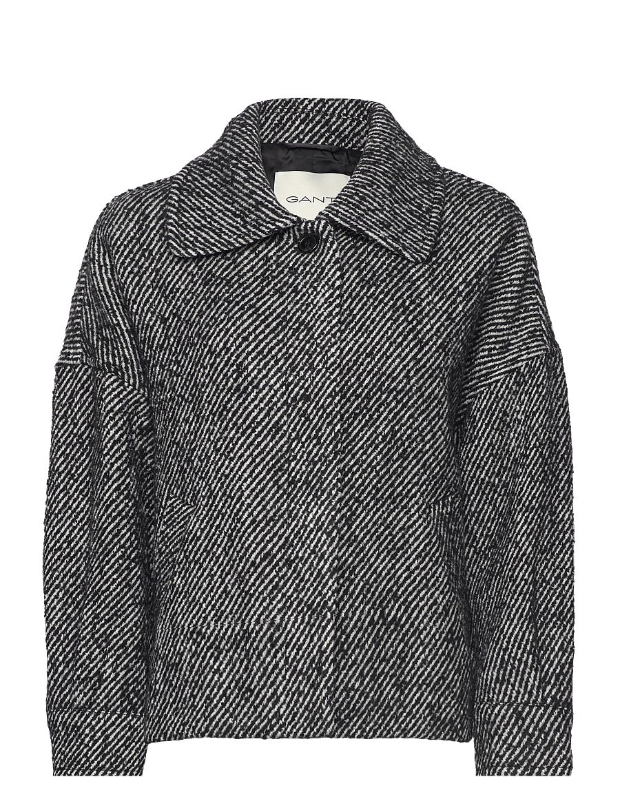 Gant - PATTERN CROPPED WOOL JACKET - wolljacken - charcoal melange - 1