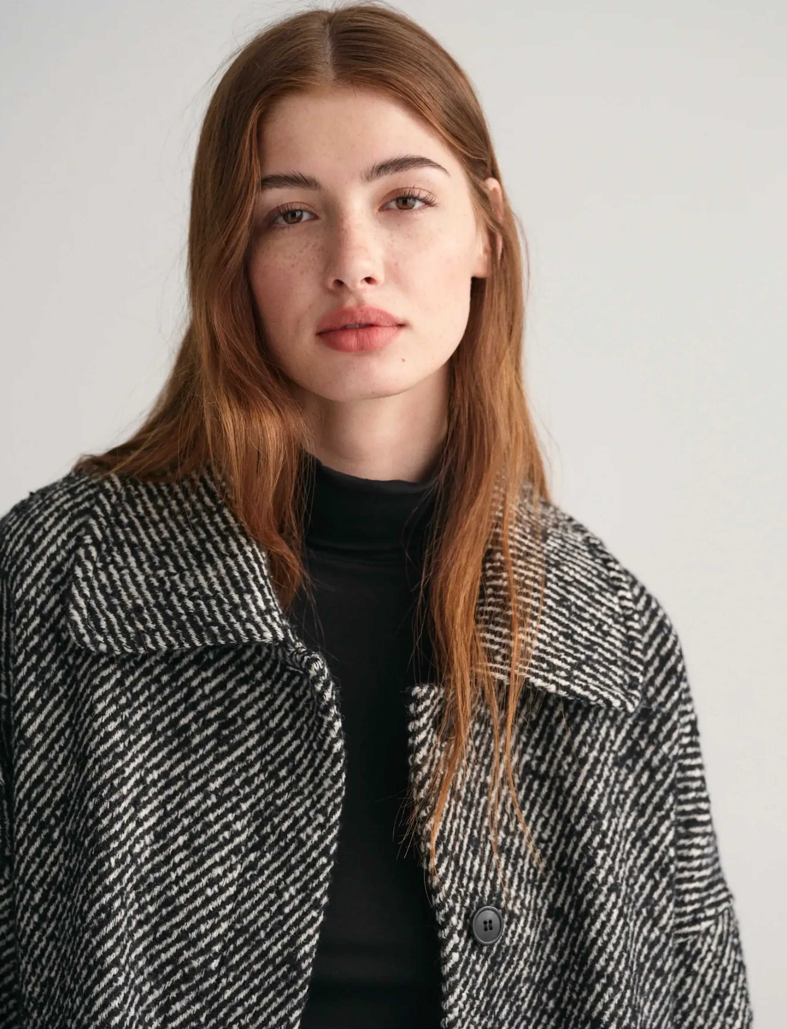 Gant - PATTERN CROPPED WOOL JACKET - outerwear - charcoal melange - 4