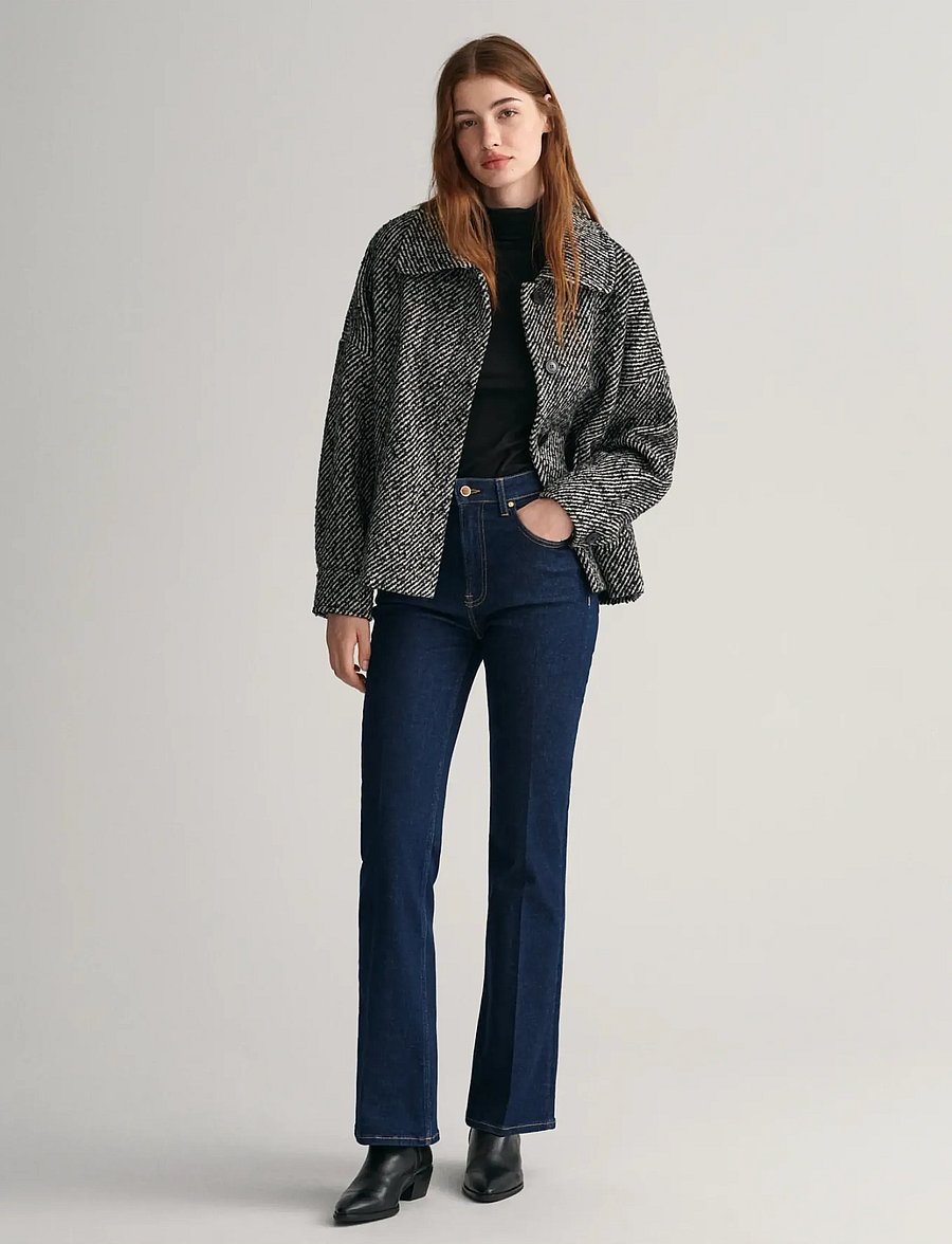 Gant - PATTERN CROPPED WOOL JACKET - wolljacken - charcoal melange - 5