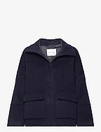 CROPPED WOOL JACKET - EVENING BLUE