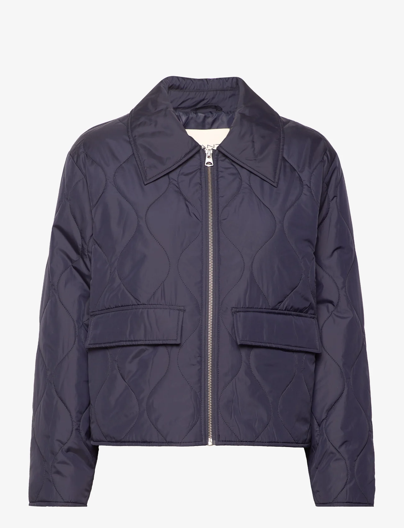 GANT - QUILTED COLLARED JACKET - quilted jackets - evening blue - 0