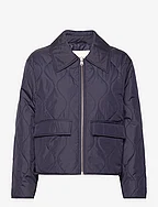 QUILTED COLLARED JACKET - EVENING BLUE