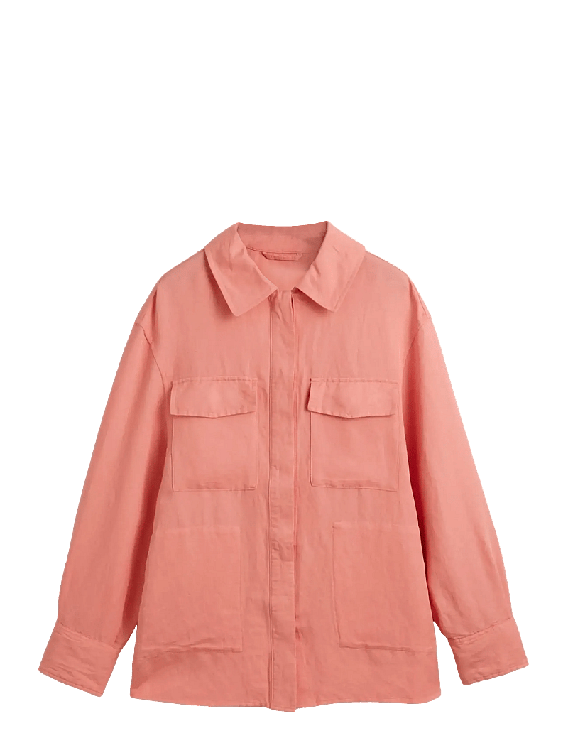 Gant - REL LINEN BLEND OVERSHIRT - overshirts - peachy pink - 1