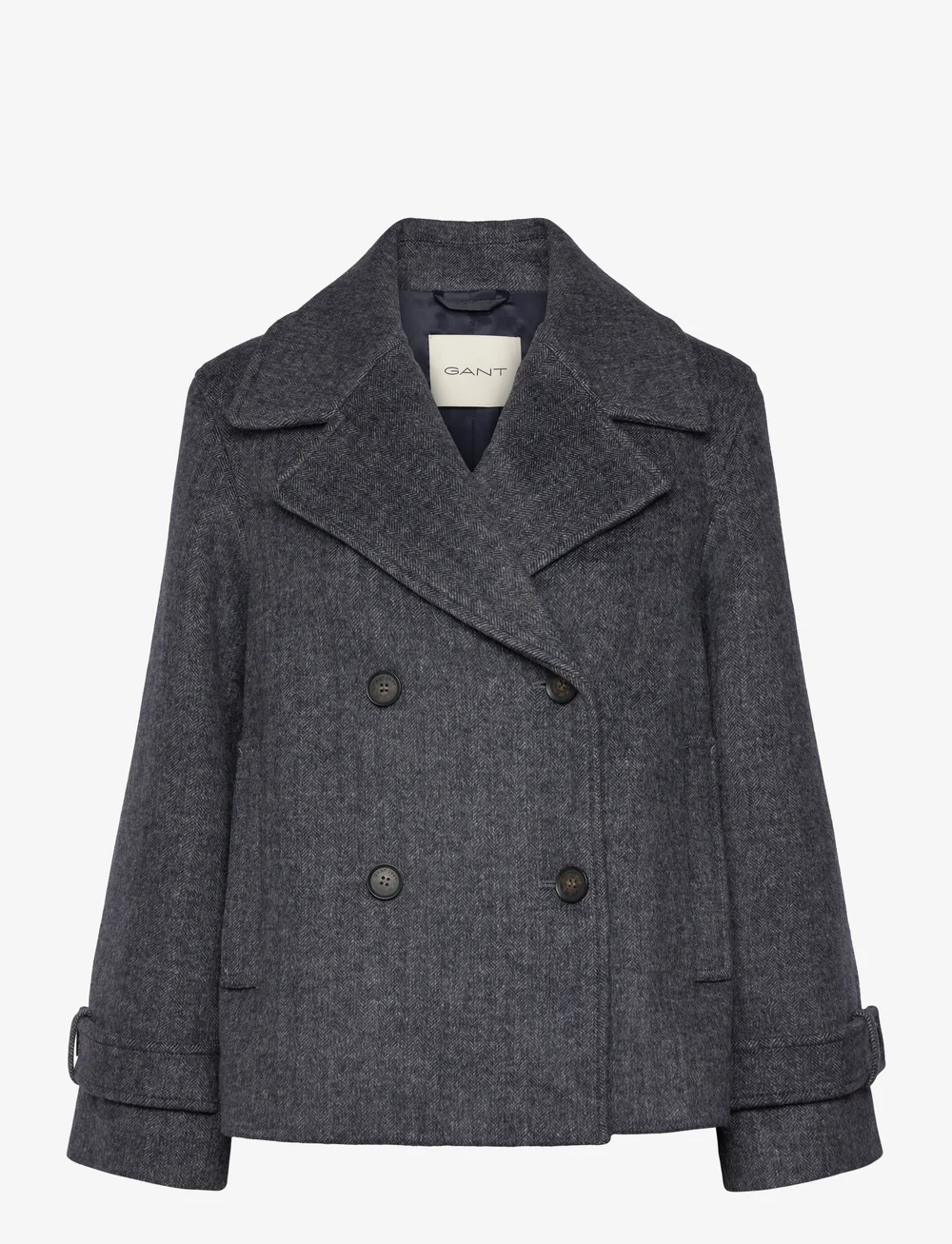 GANT - CROPPED HERRINGBONE WOOL JACKET - wolljacken - evening blue - 1
