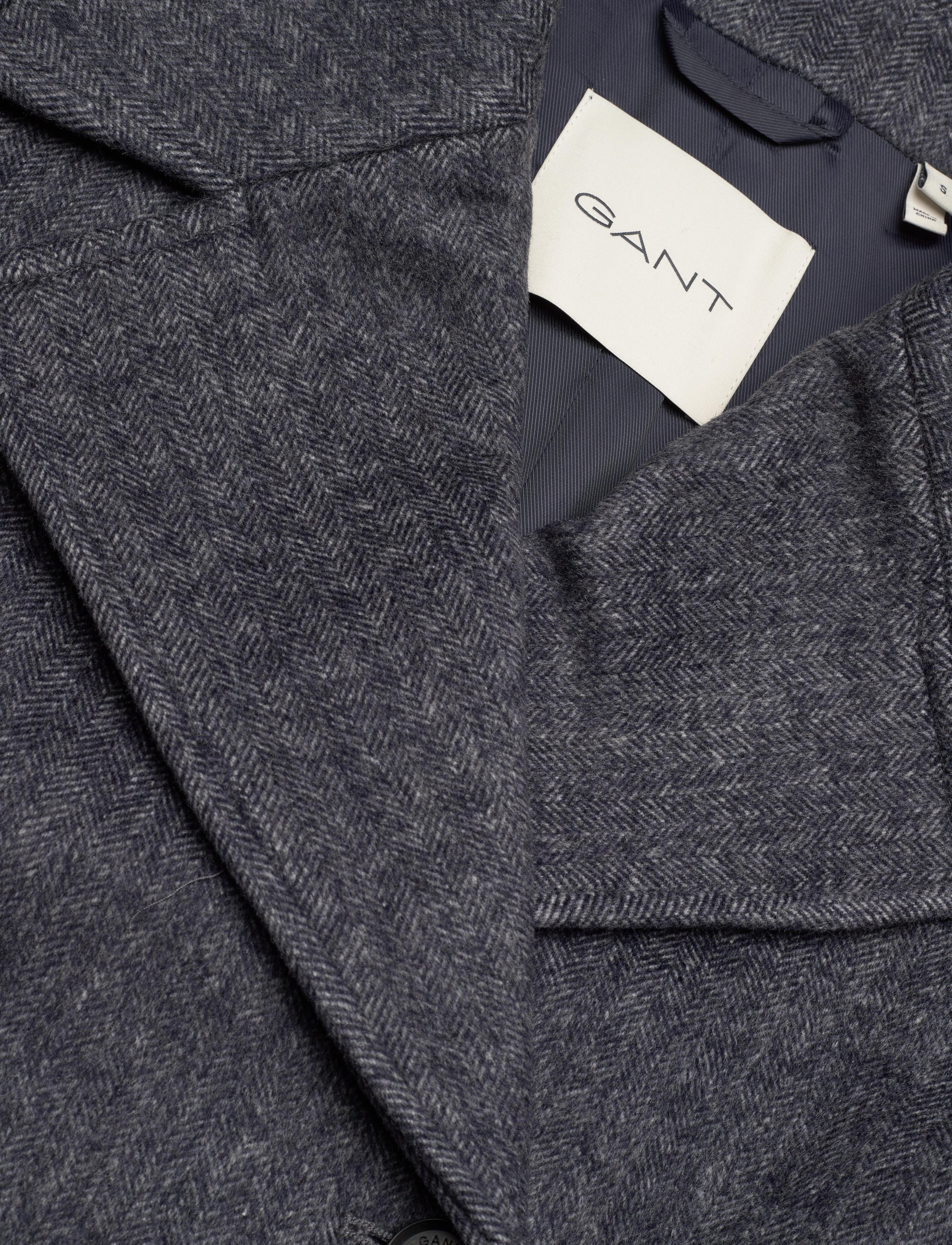 Gant - CROPPED HERRINGBONE WOOL JACKET - evening blue - 5
