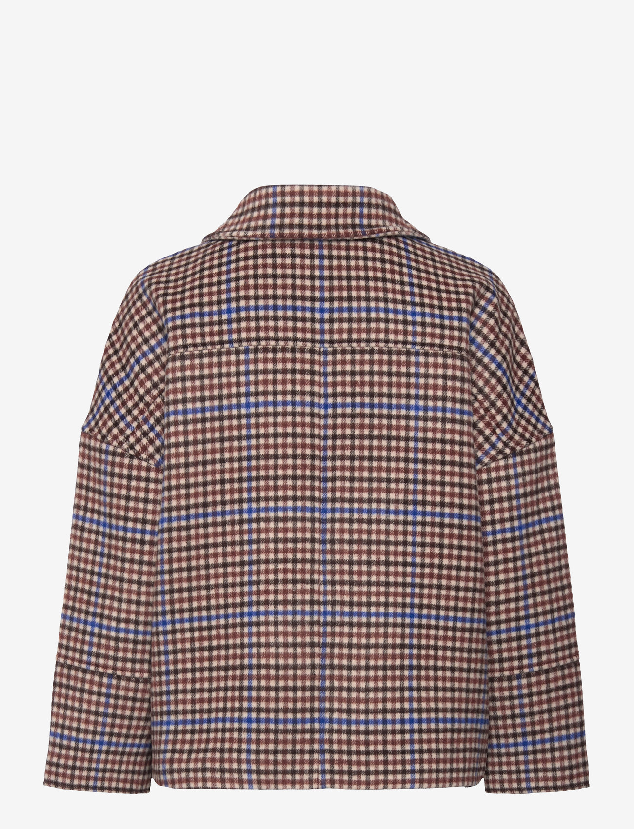 GANT - CHECKED CROPPED WOOL JACKET - college blue - 1