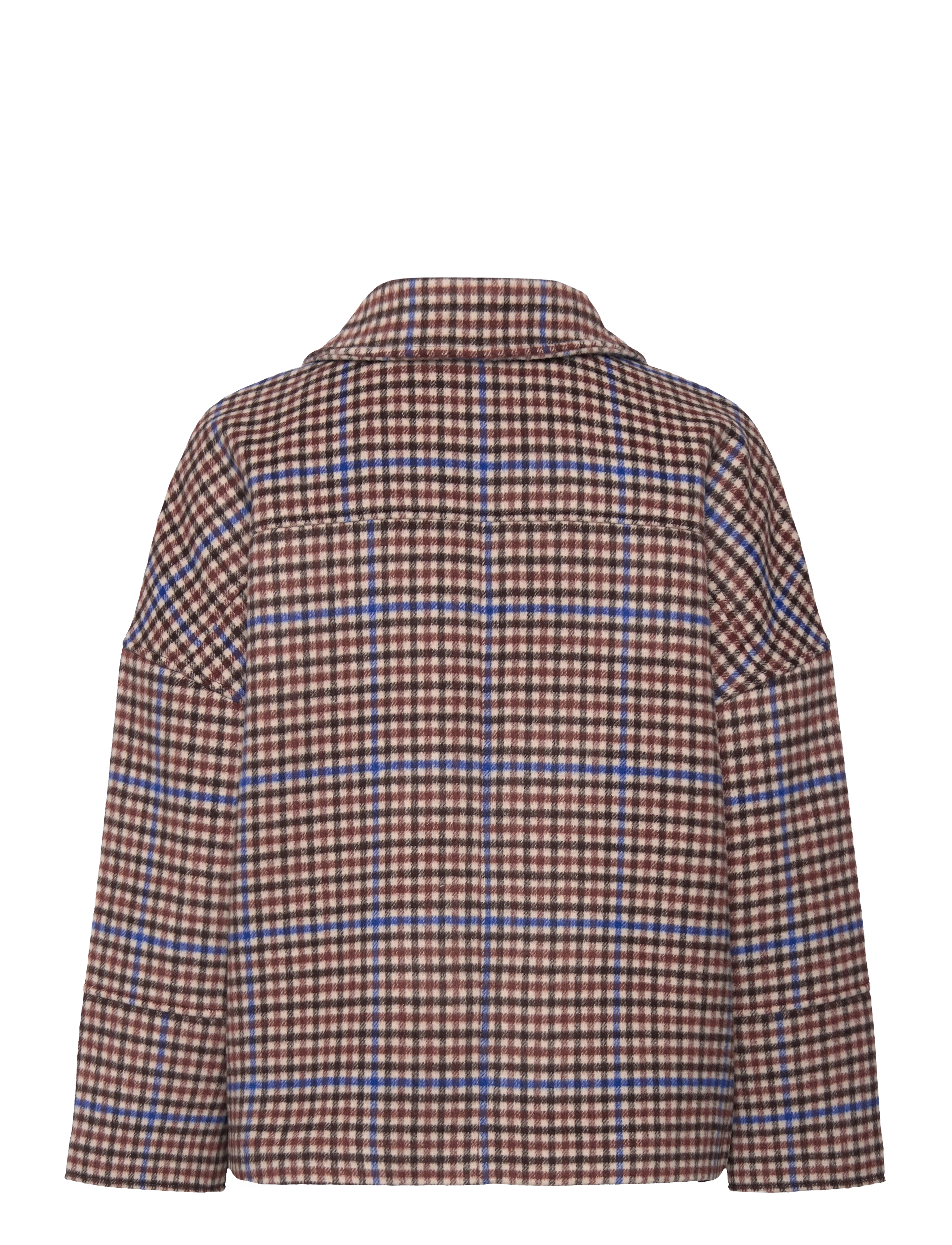 GANT - CHECKED CROPPED WOOL JACKET - college blue - 2