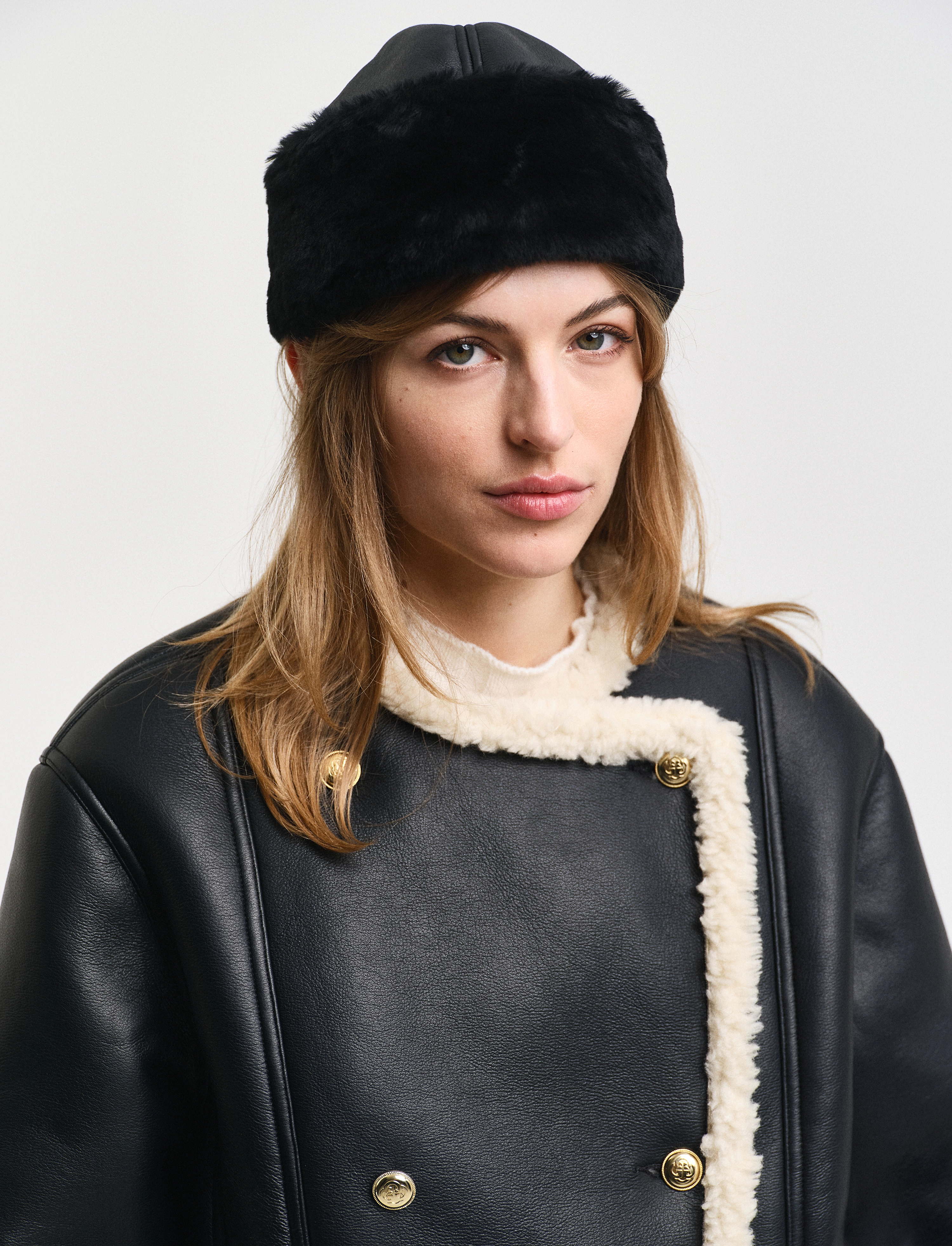GANT - FAUX SHEARLING SHORT JACKET - black - 5