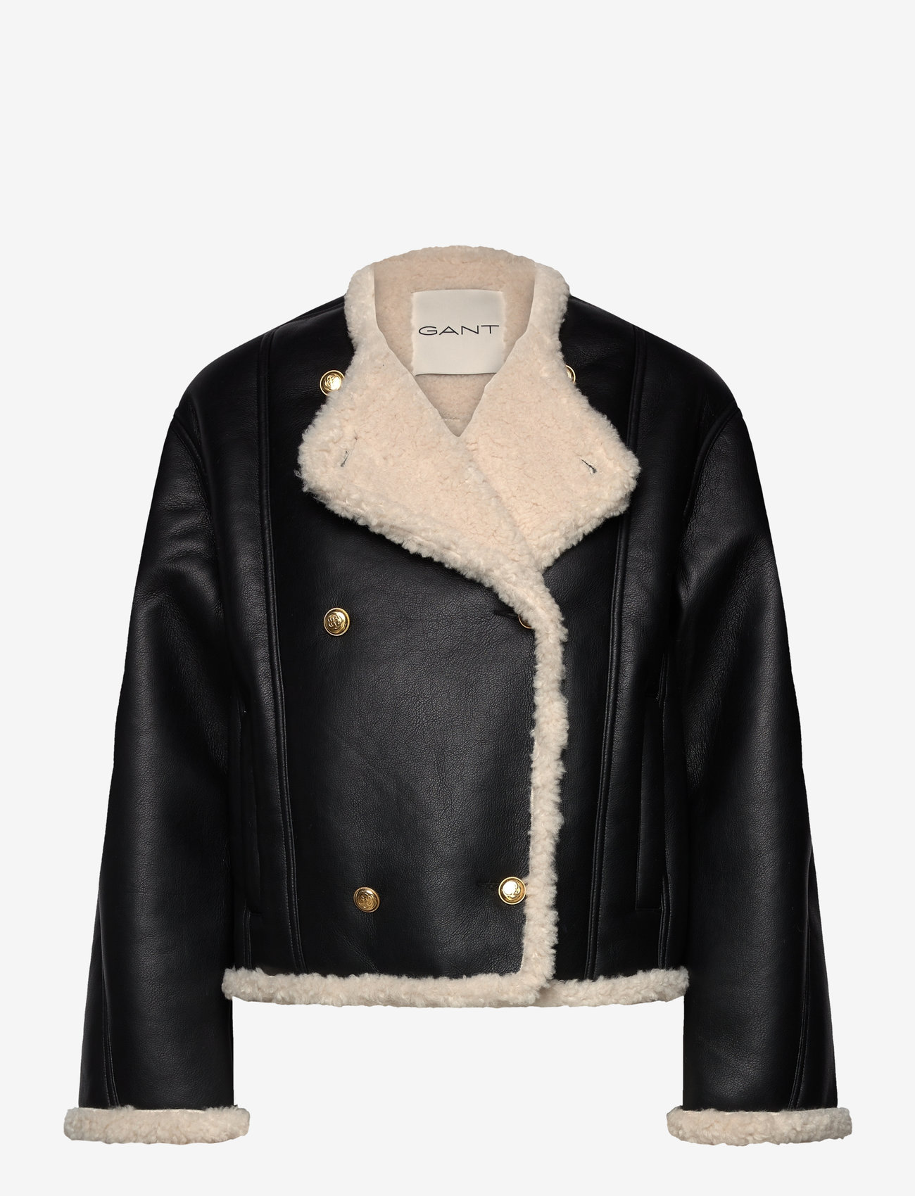 GANT - FAUX SHEARLING SHORT JACKET - black - 2