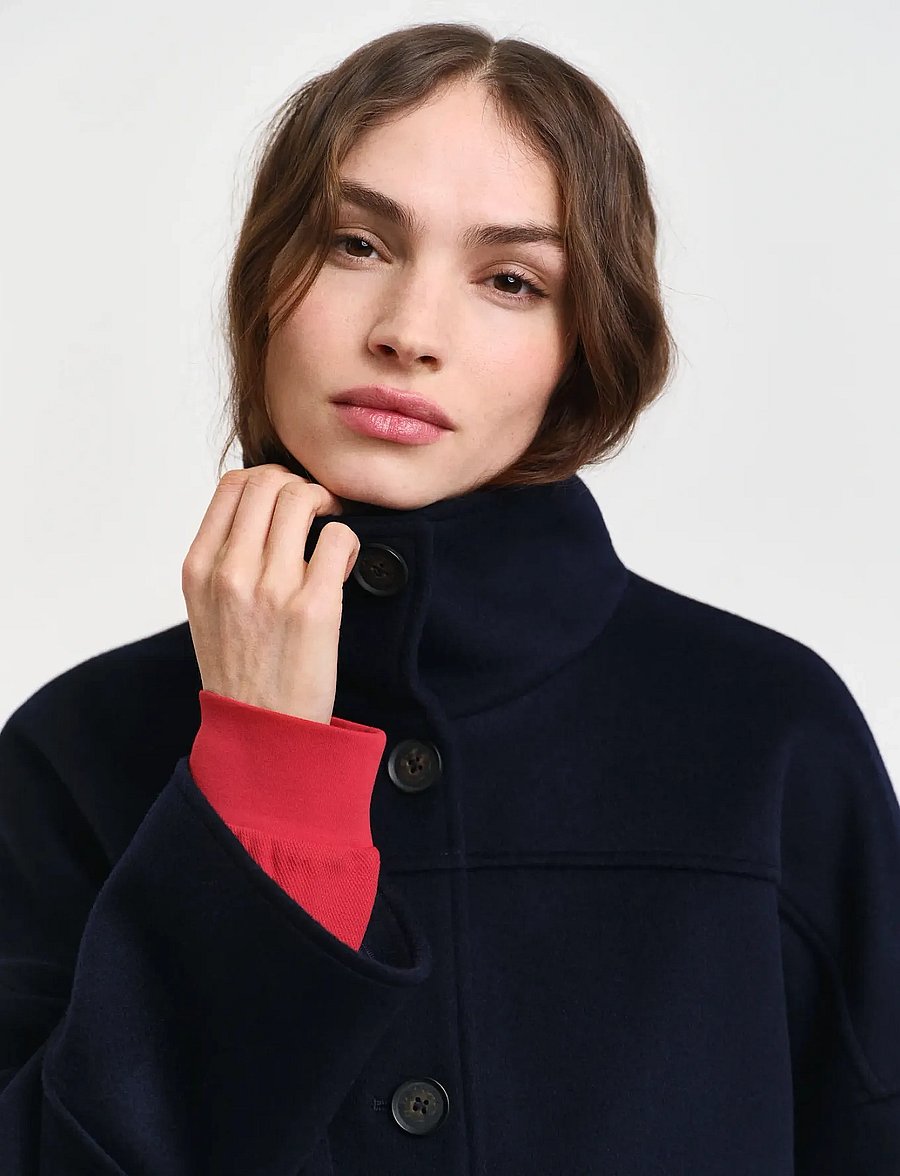Gant - CROPPED WOOL JACKET - ulljackor - evening blue - 4