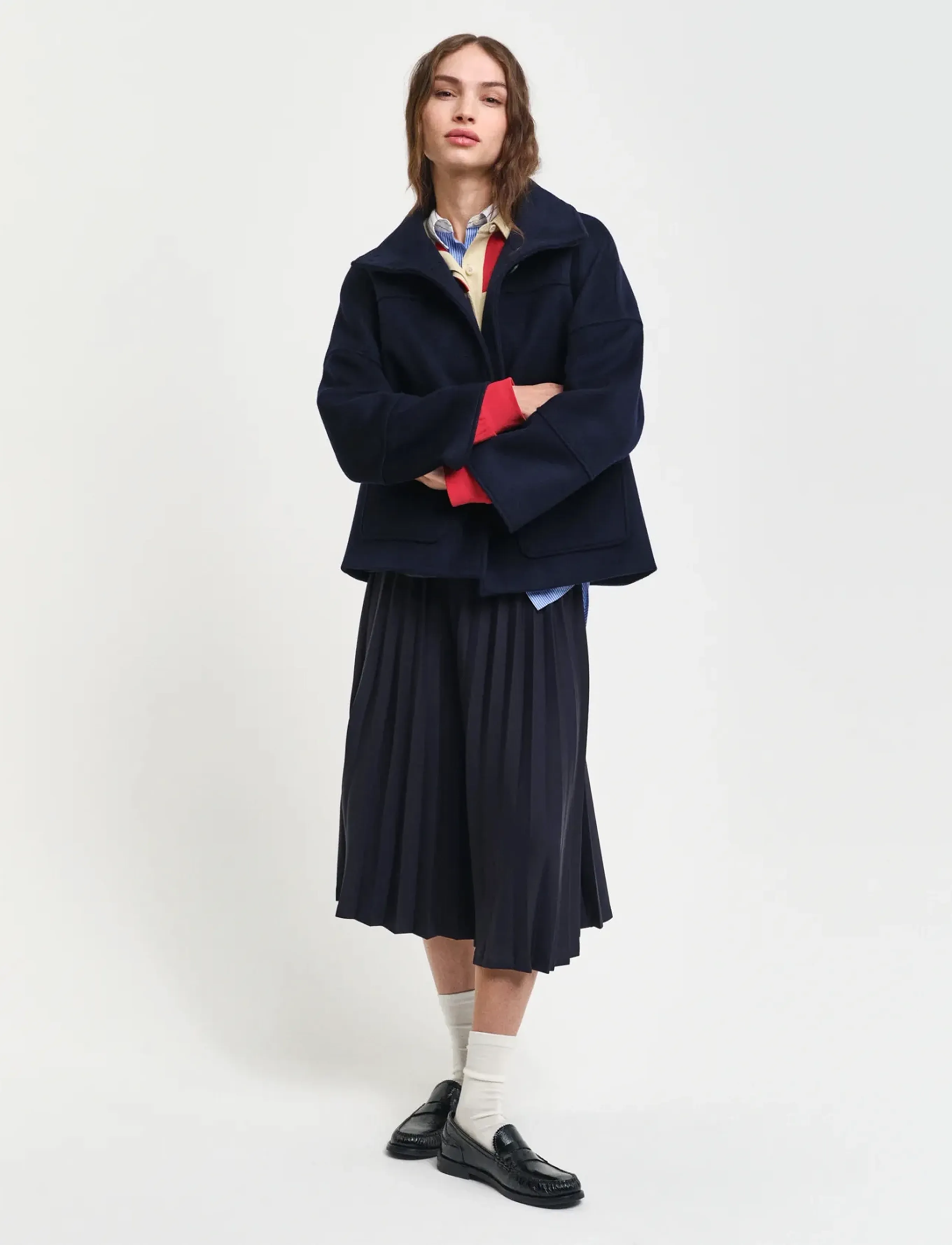 Gant - CROPPED WOOL JACKET - yttertøy - evening blue - 5