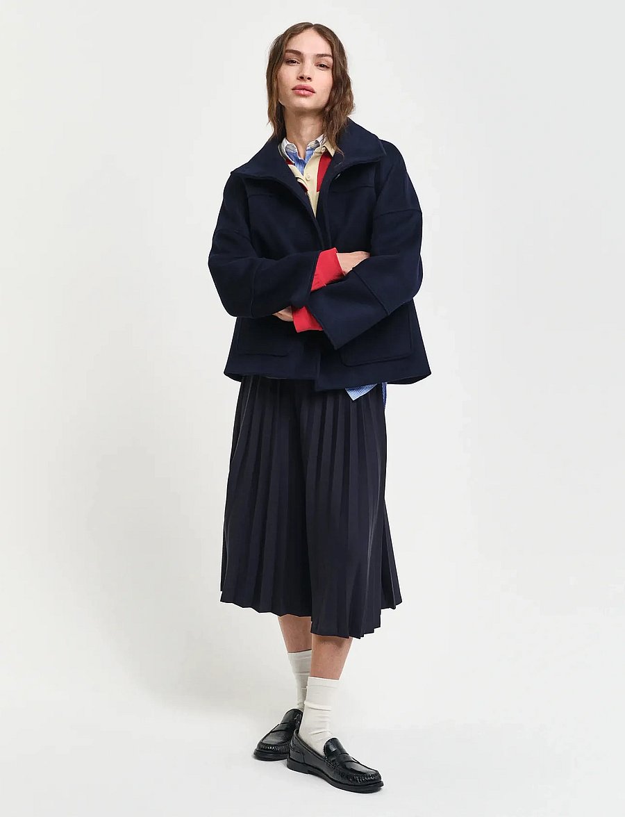 Gant - CROPPED WOOL JACKET - ulljackor - evening blue - 5