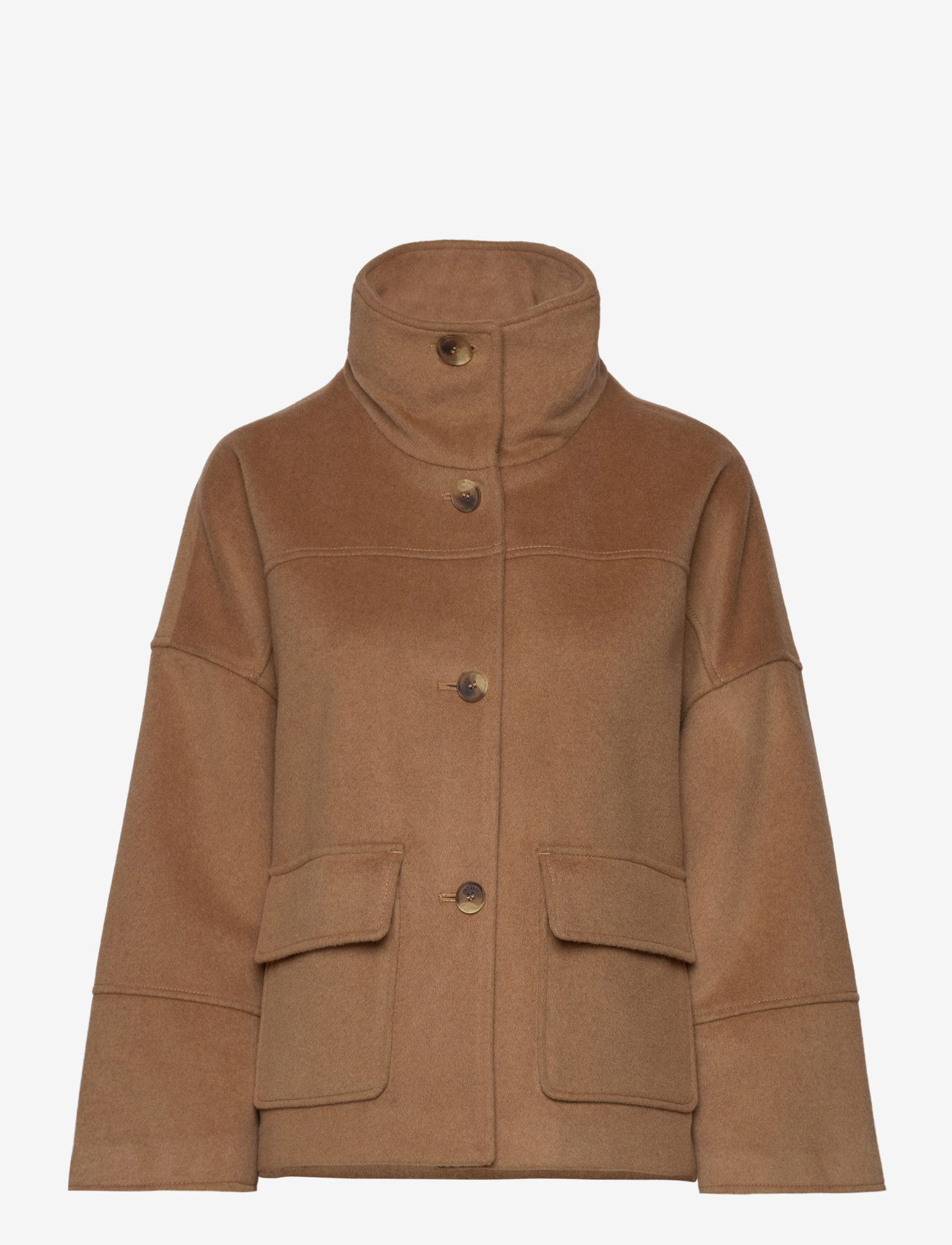 GANT - CROPPED WOOL JACKET - uldjakker - warm khaki - 1