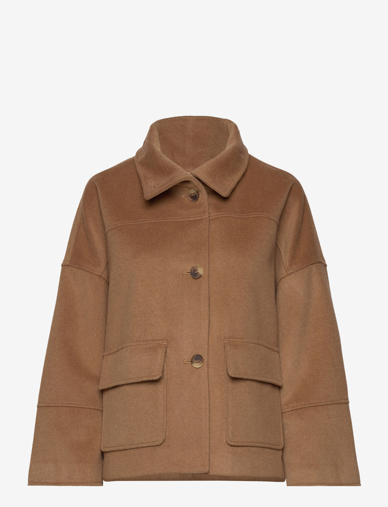 GANT - CROPPED WOOL JACKET - uldjakker - warm khaki - 3