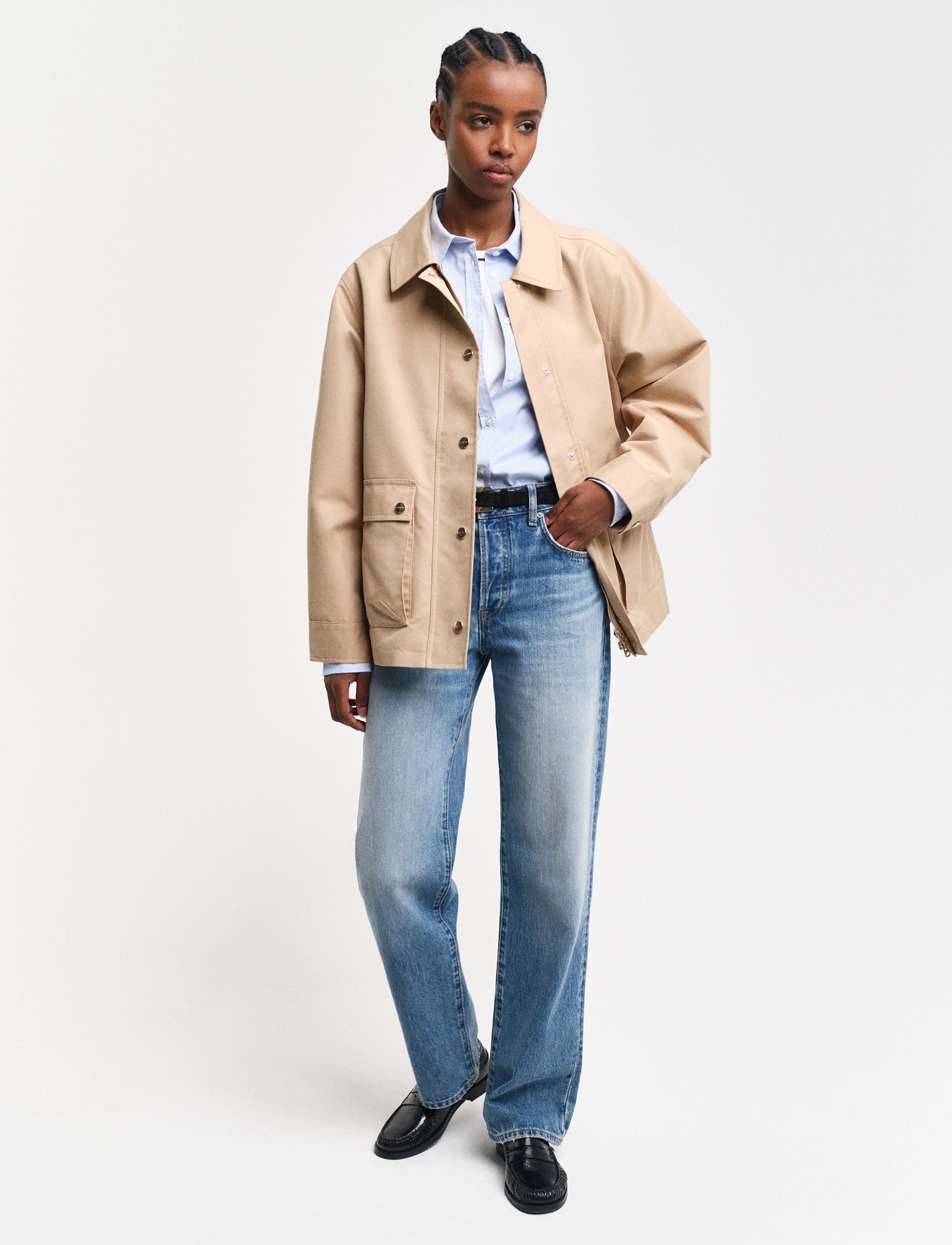 Gant COTTON TWILL JACKET - Frakker - DARK KHAKI / beige
