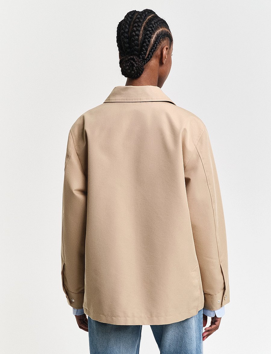 Gant - COTTON TWILL JACKET - dark khaki - 3