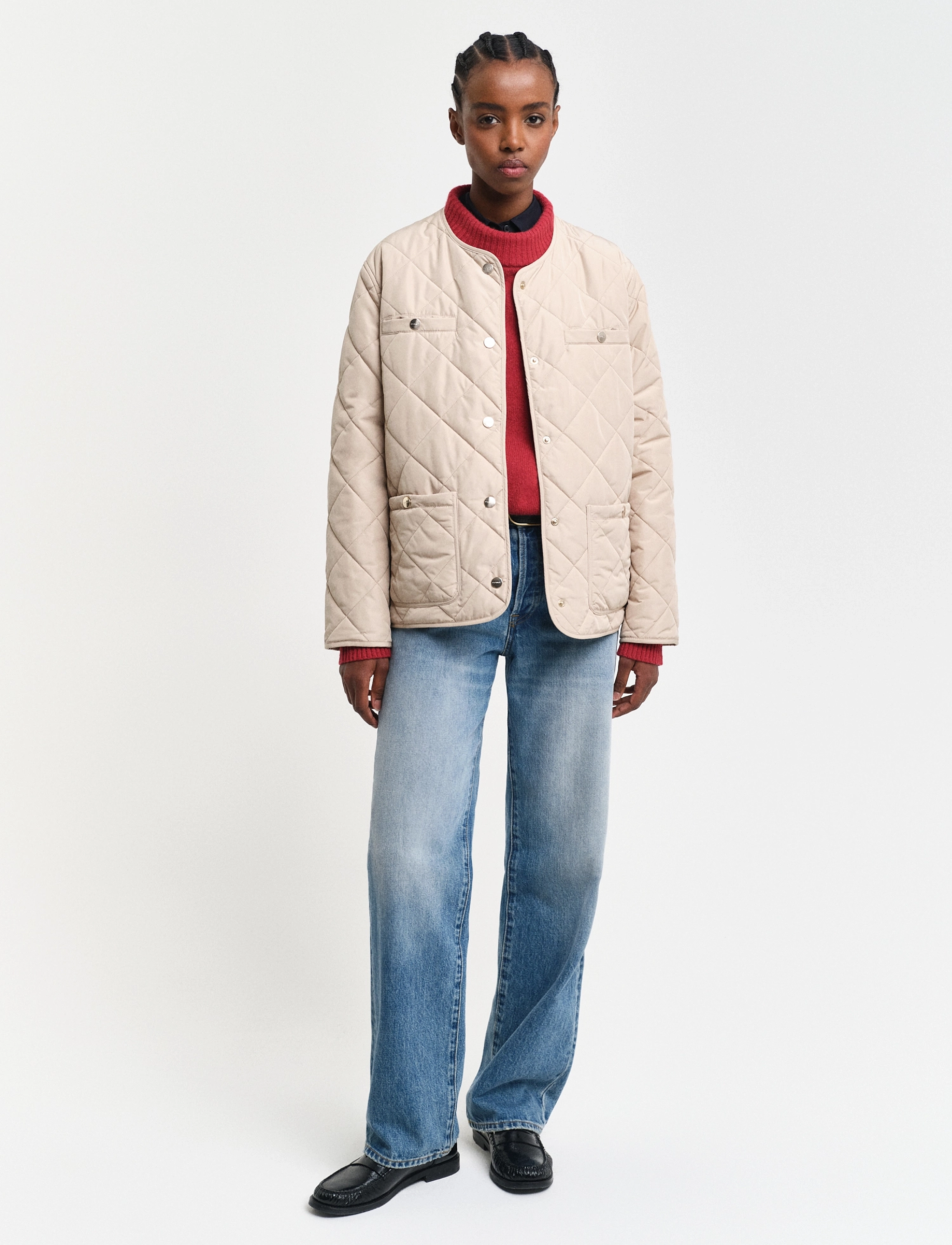 Gant QUILTED JACKET - Jacken - DRY SAND / cream