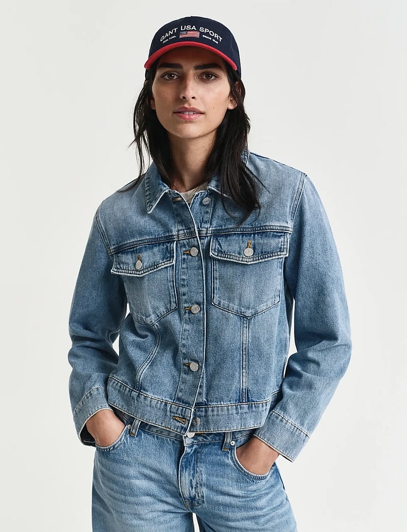 GANT - DENIM JACKET - frühlingsjacken - mid blue broken in - 0