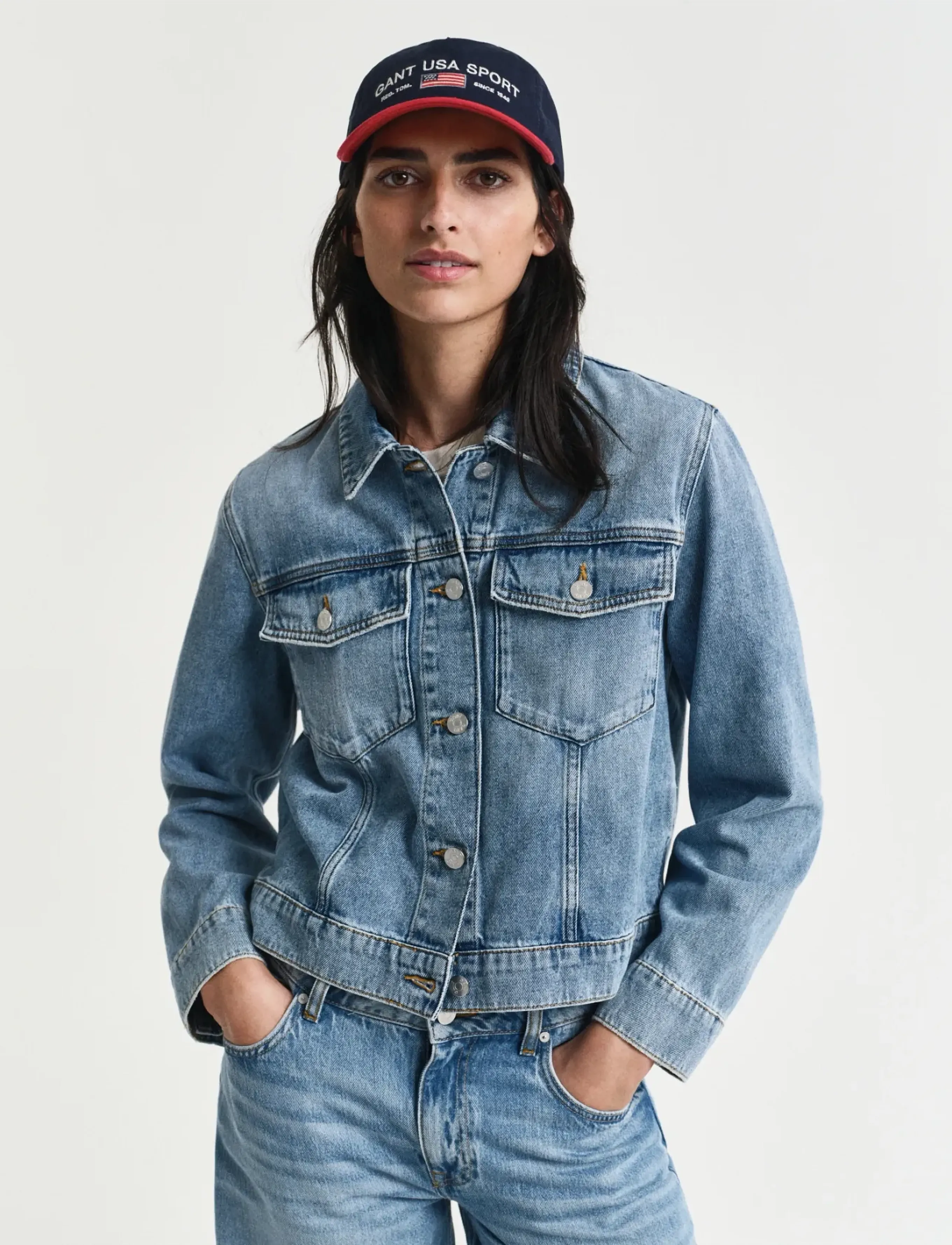 Gant DENIM JACKET - Transitional Layering - MID BLUE BROKEN IN / blue