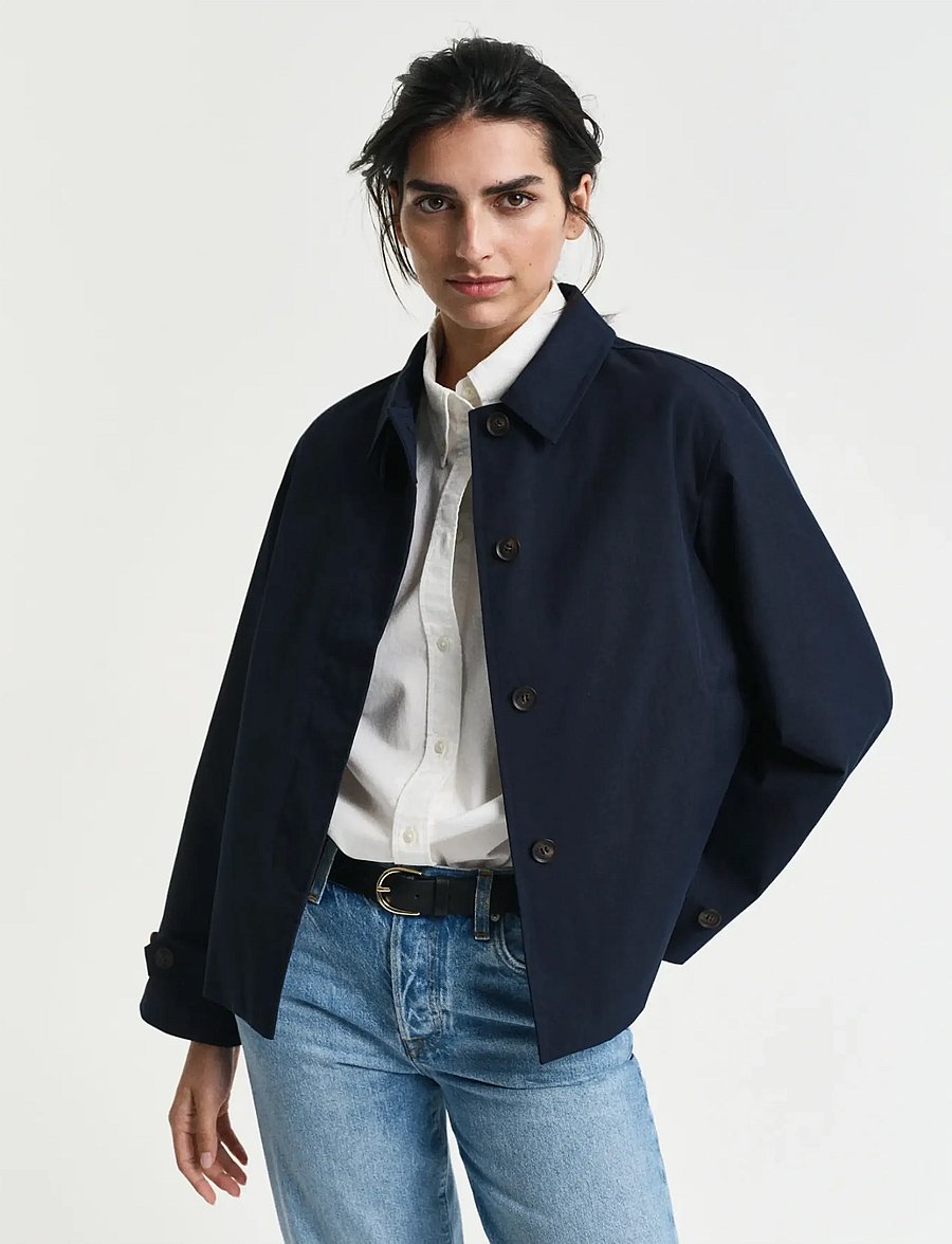 Gant - SHORT COTTON CAR COAT - frühlingsjacken - evening blue - 0