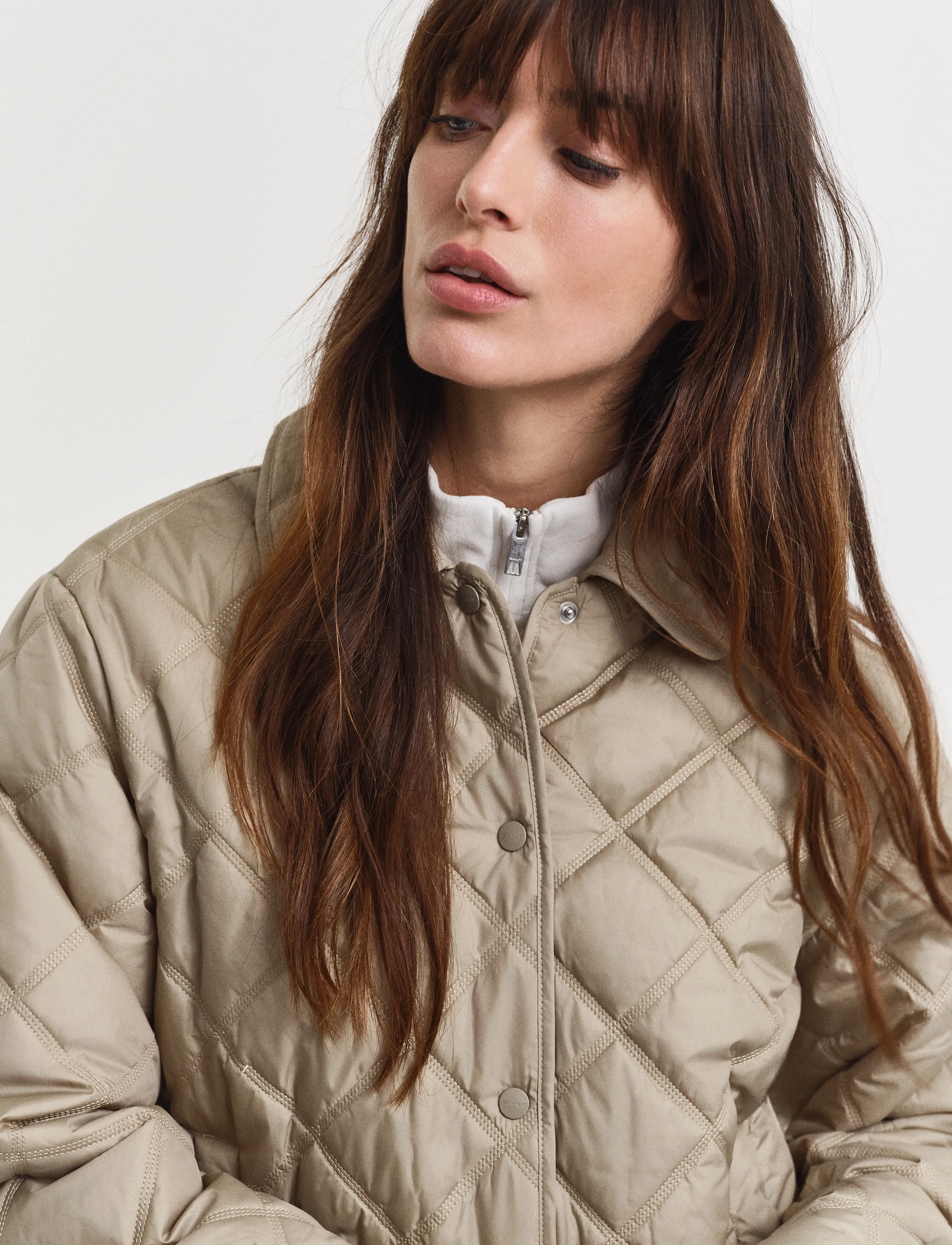 Gant - QUILTED JACKET WITH COLLAR - frühlingsjacken - concrete beige - 3