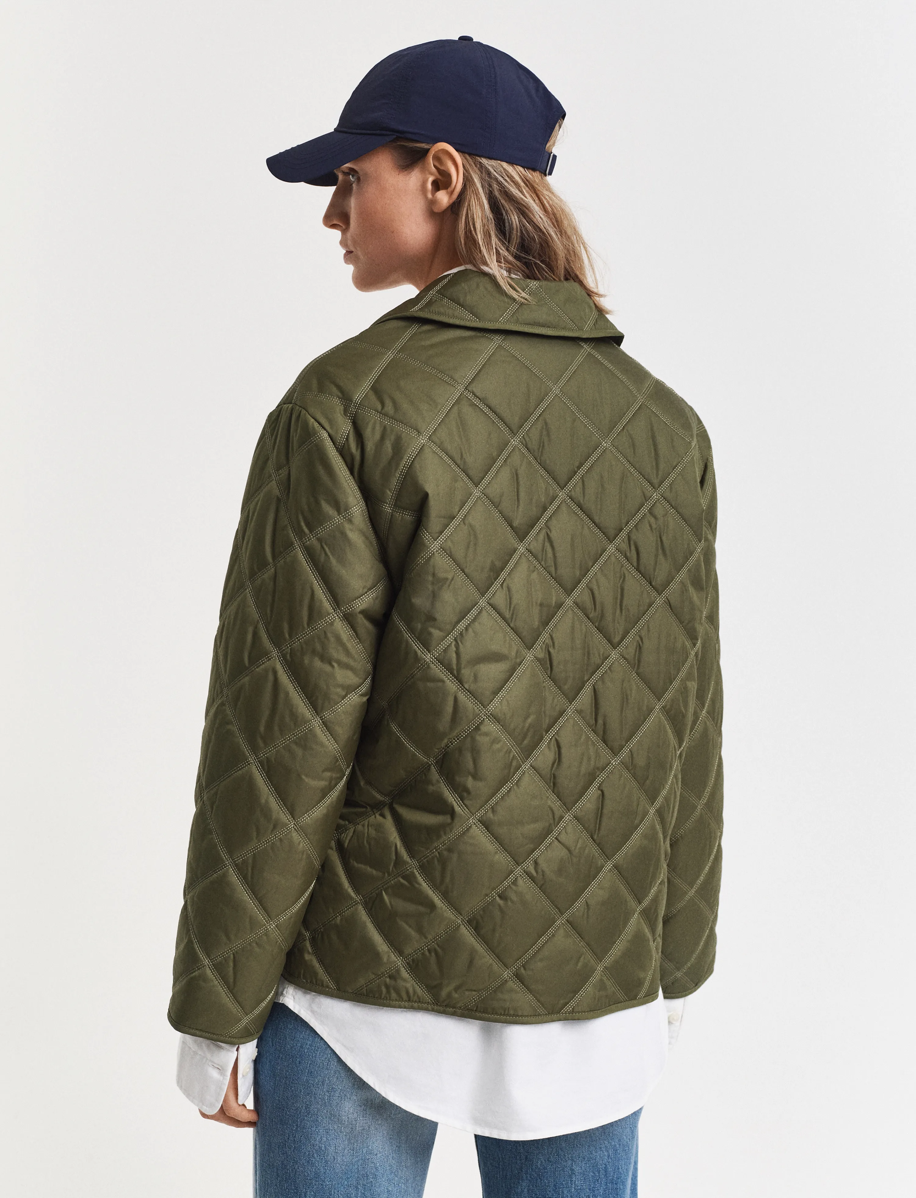 Gant - QUILTED JACKET WITH COLLAR - frühlingsjacken - moss green - 3