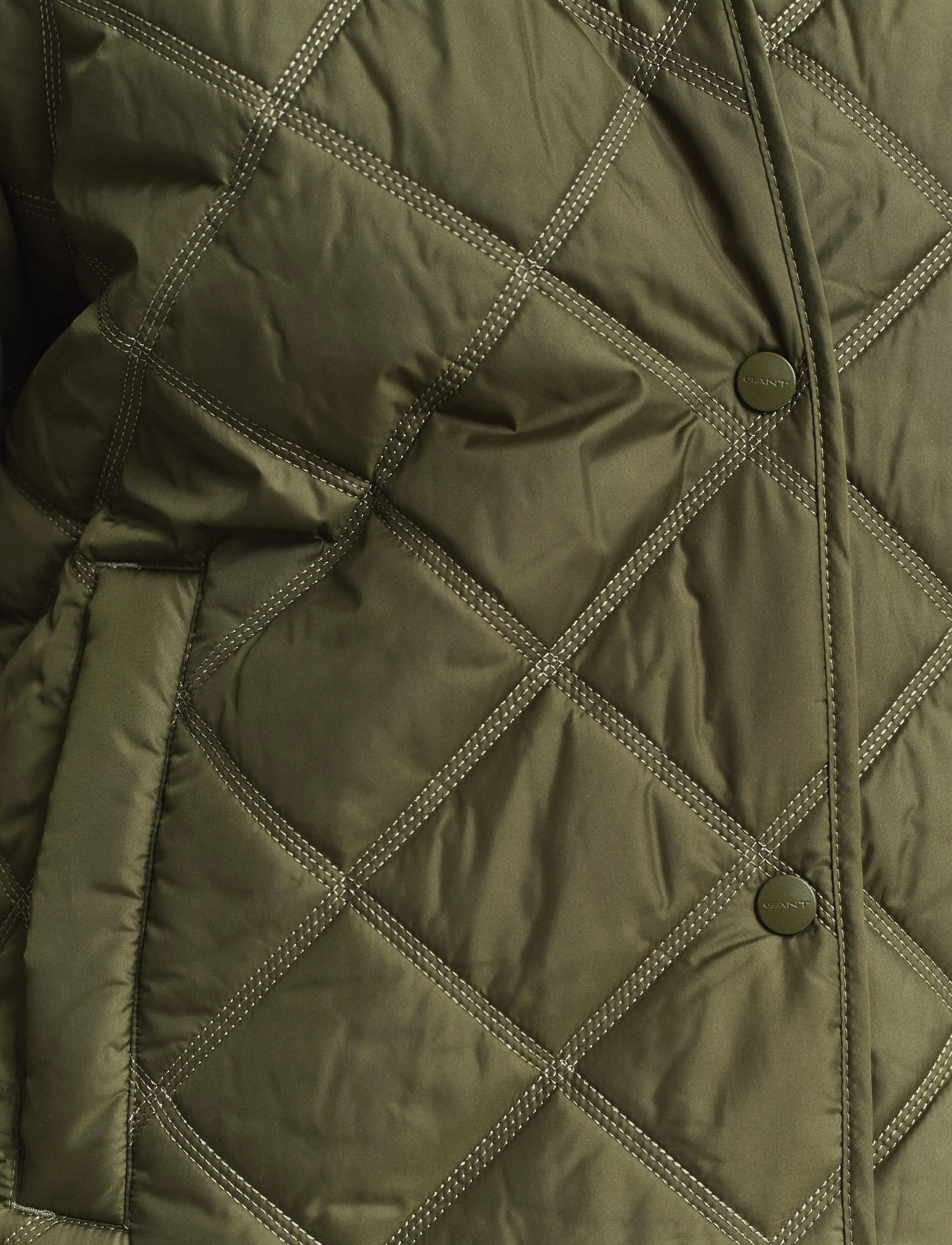 Gant - QUILTED JACKET WITH COLLAR - frühlingsjacken - moss green - 4