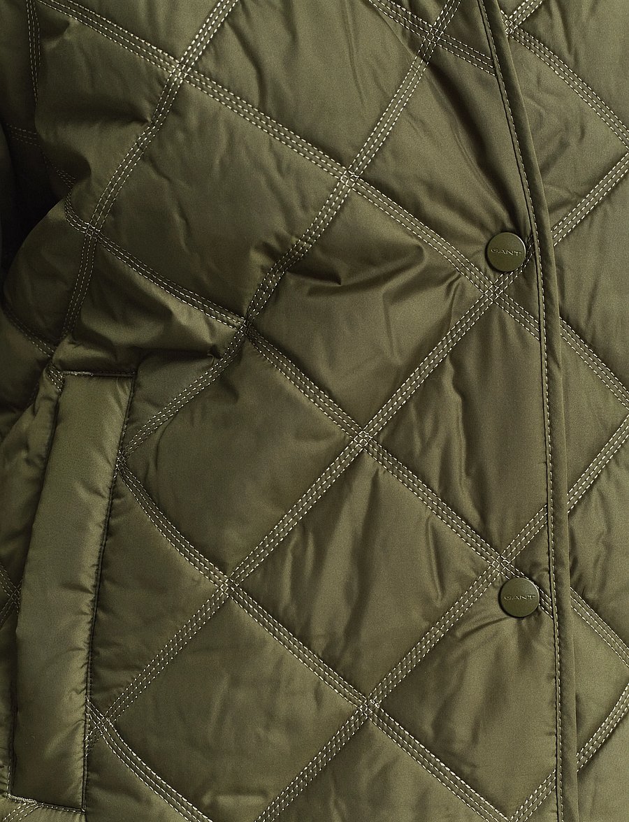 Gant - QUILTED JACKET WITH COLLAR - frühlingsjacken - moss green - 4