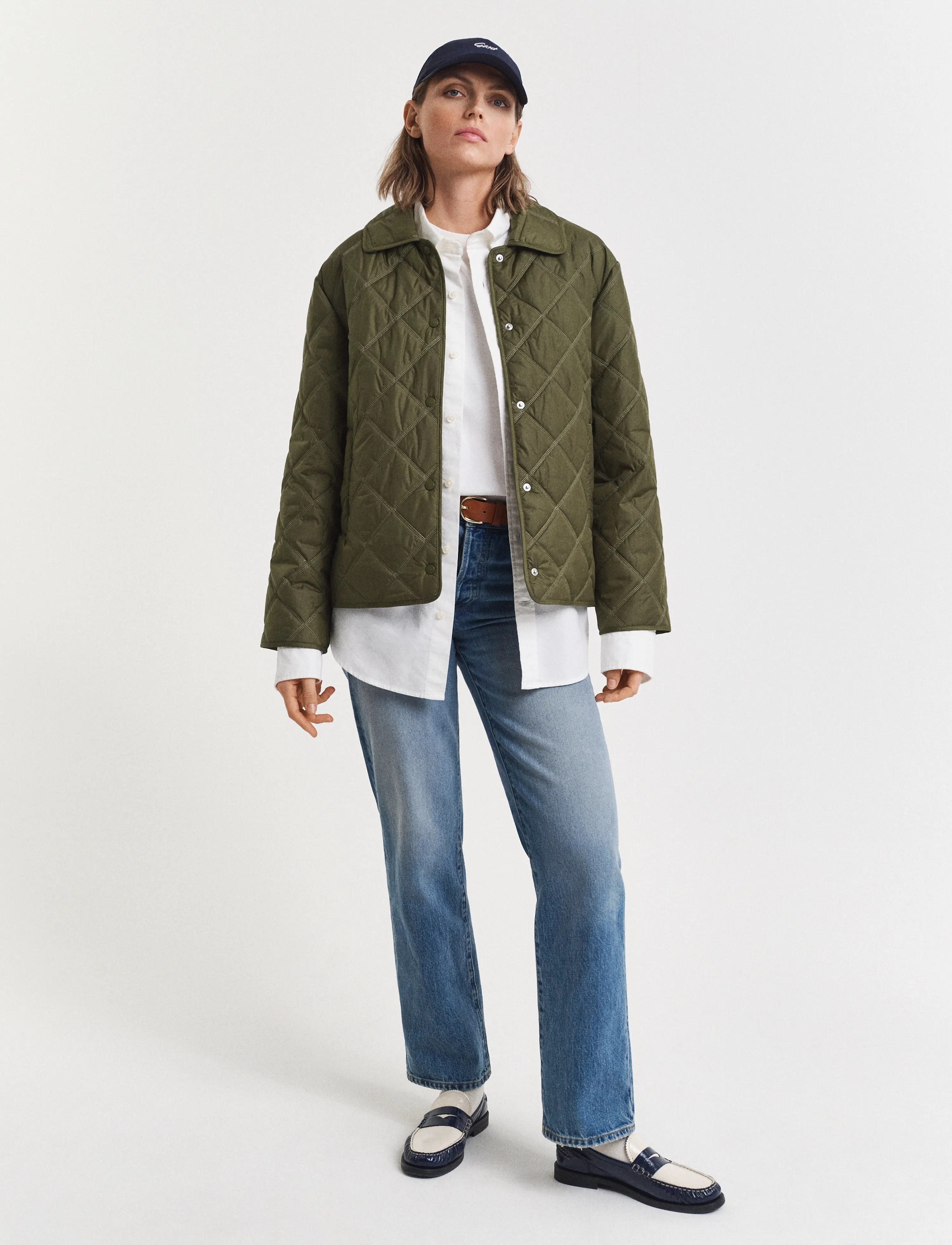 Gant - QUILTED JACKET WITH COLLAR - frühlingsjacken - moss green - 5