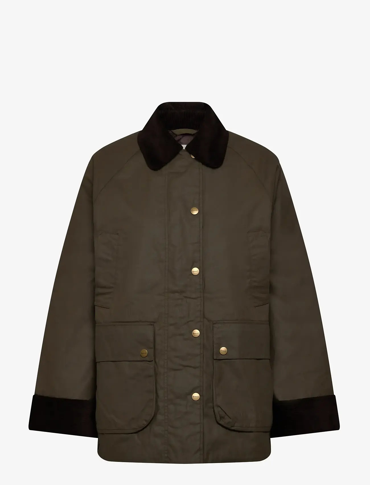 GANT - WAXED COTTON BARN JACKET - höstjackor - dark moss green - 1