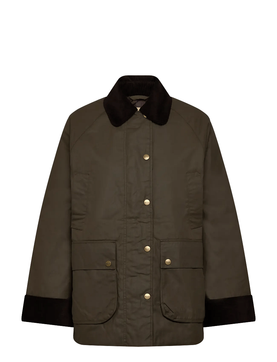 Gant - WAXED COTTON BARN JACKET - frühlingsjacken - dark moss green - 1
