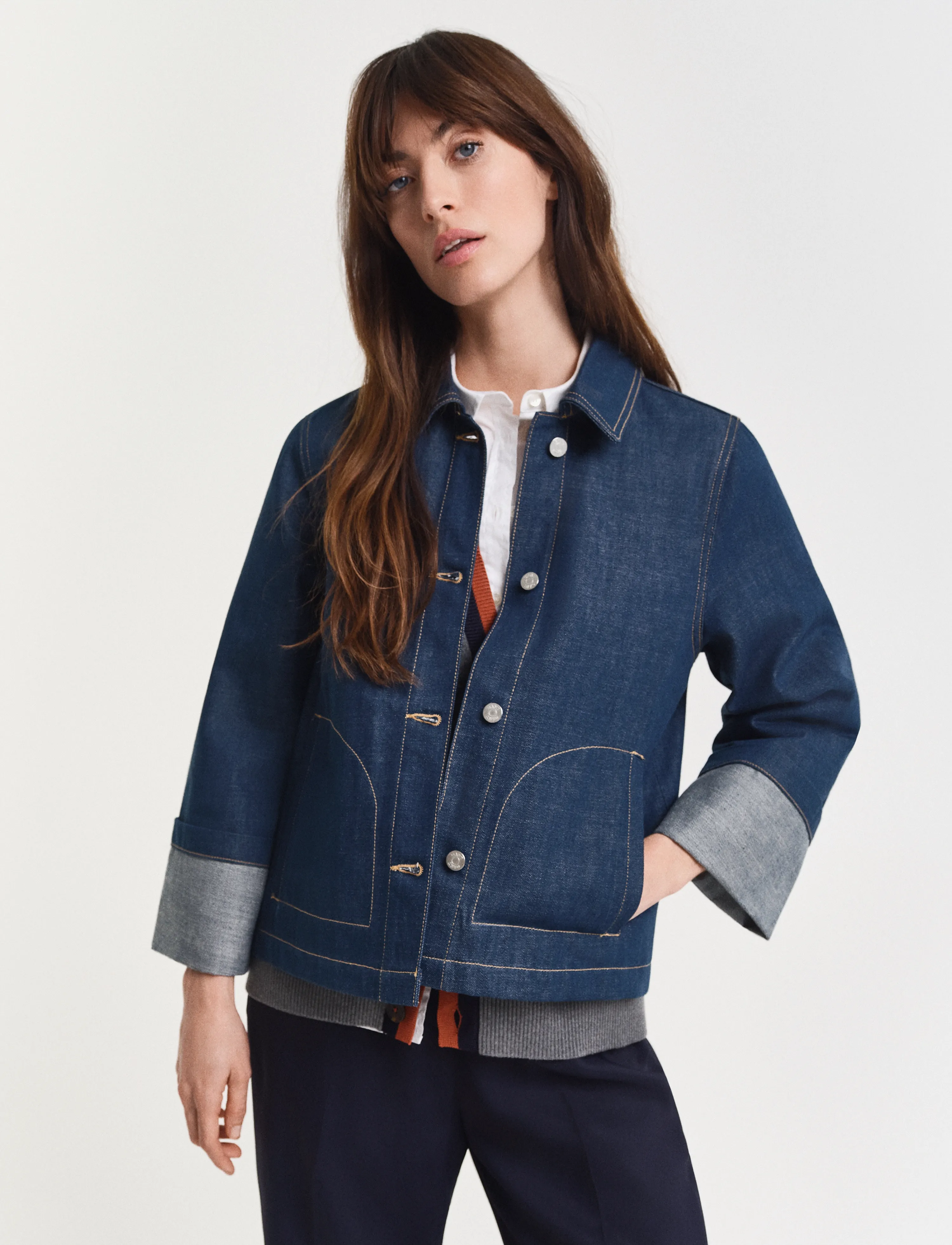 Gant Denim Jacket, M, Navy, Jakker > Denim, Dame