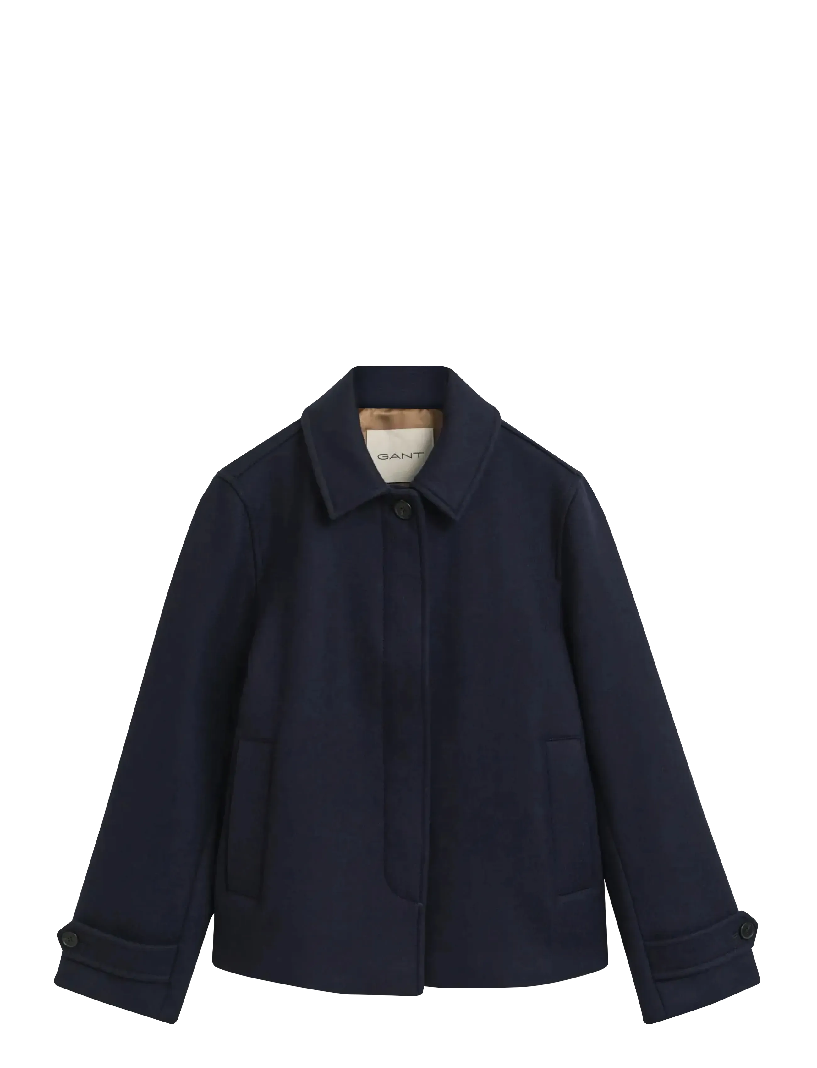 Gant Short Wool Blend Car Coat, Kvinder, Kort Car Coat, Navy, Str: XL