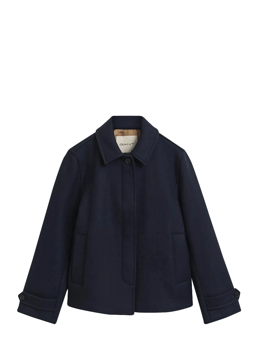 Gant - SHORT WOOL BLEND CAR COAT - vinterjackor - evening blue - 0