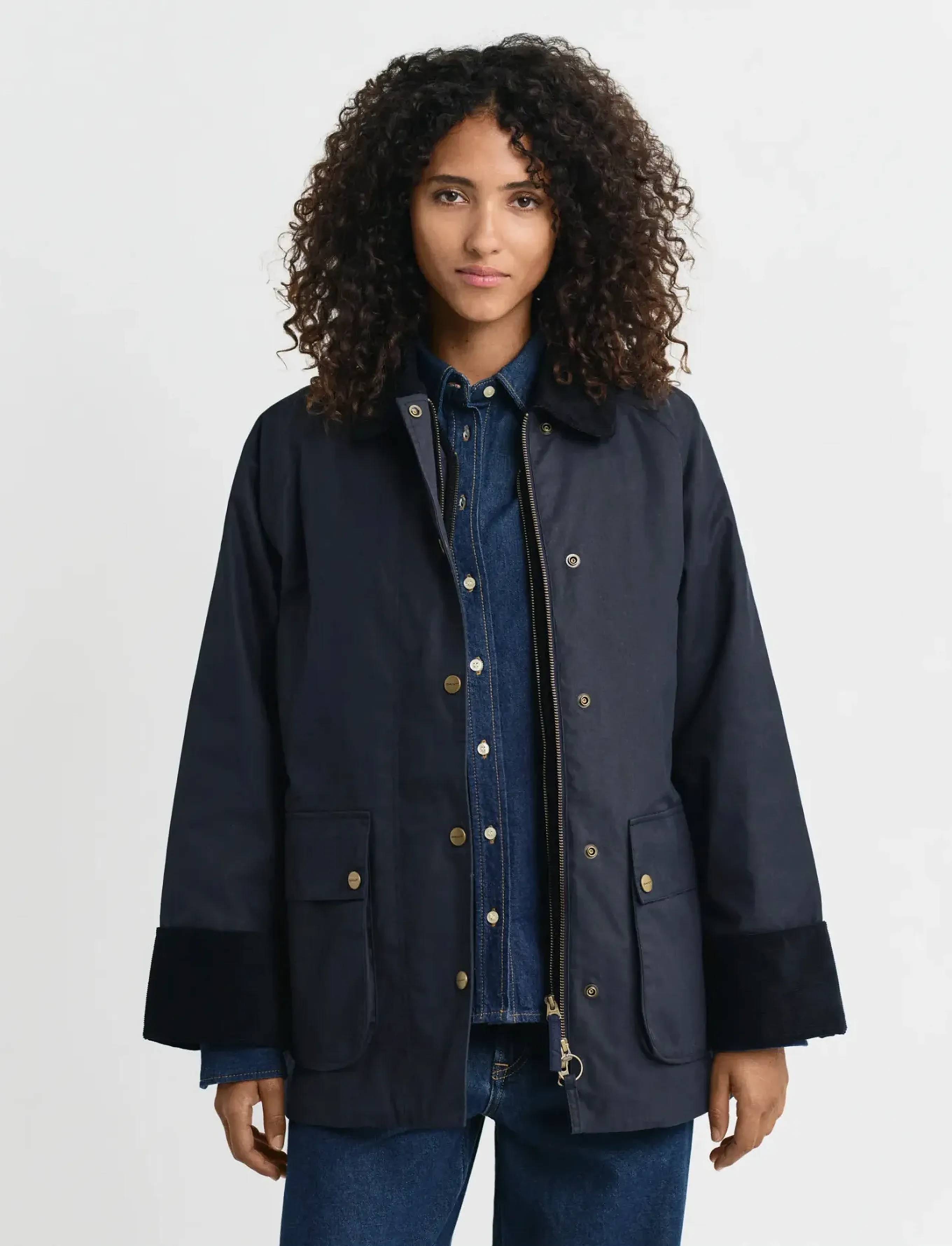 Gant Waxed Cotton Double Decker Jacket, XL, Jackets, Marineblau - Utility Frauen